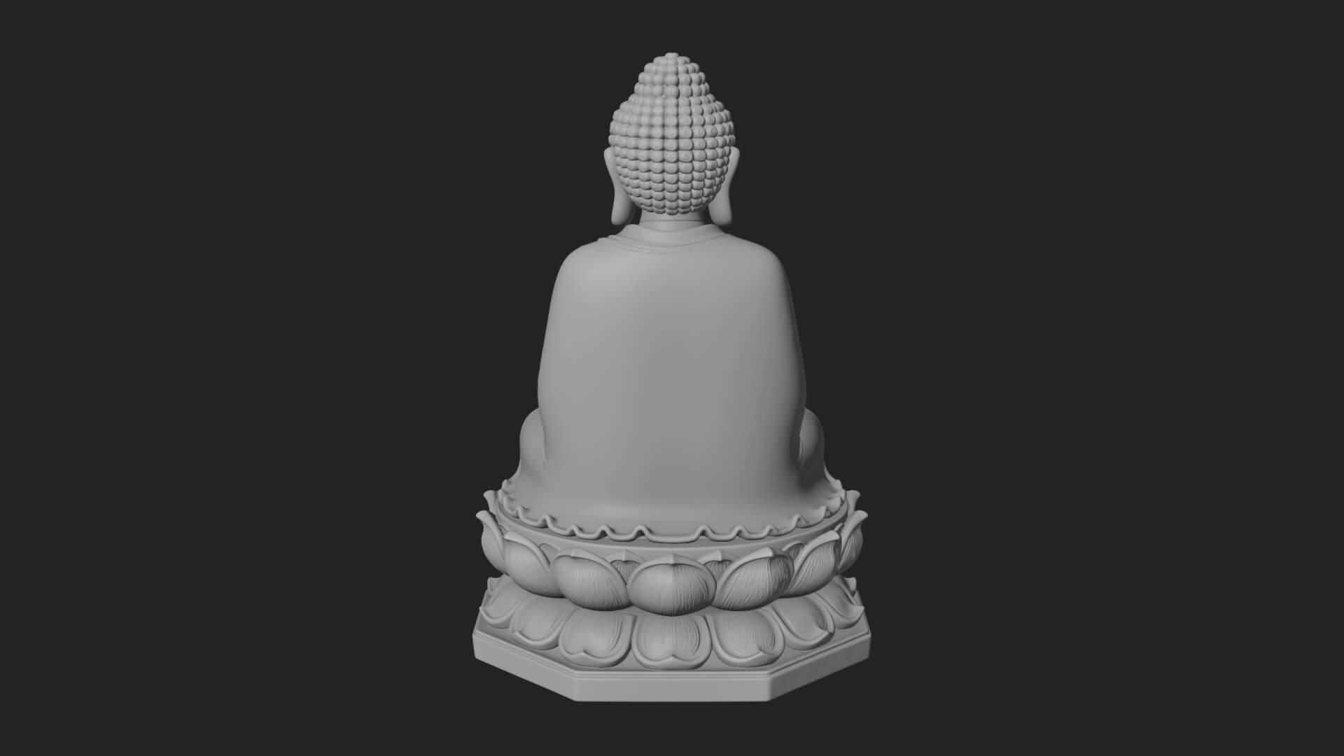 Seated Buddha on Lotus Statue Design 20 3D Print Model 3D Model