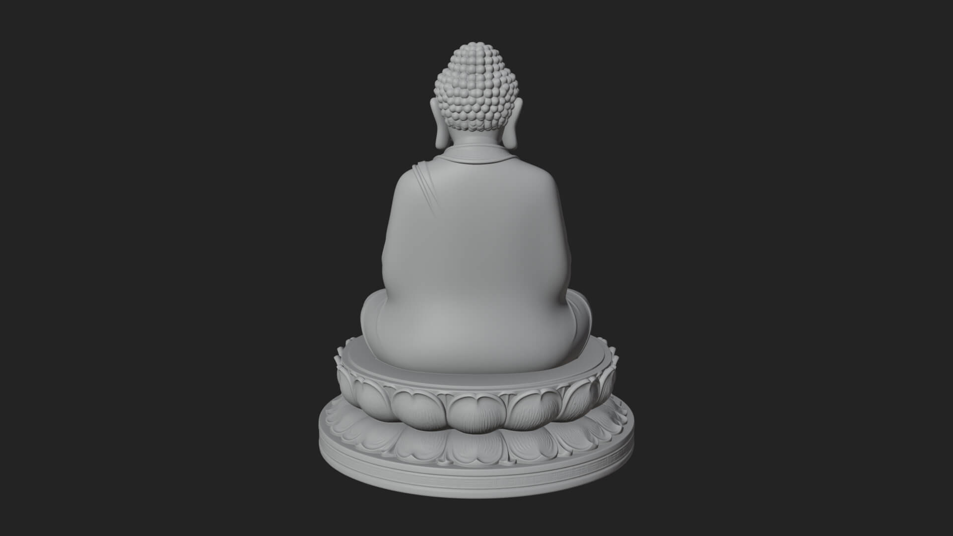 Seated Buddha on Lotus Statue Design 21 3D Print Model 3D Model