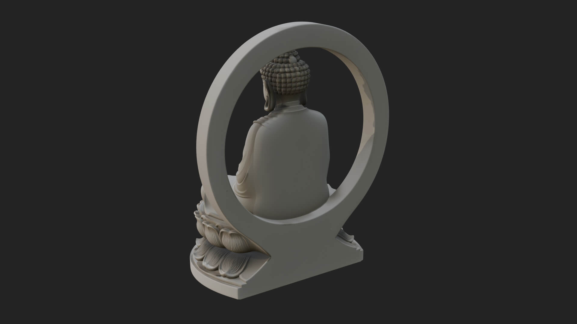 Seated Buddha on Lotus Statue Design 22 3D Print Model 3D Model
