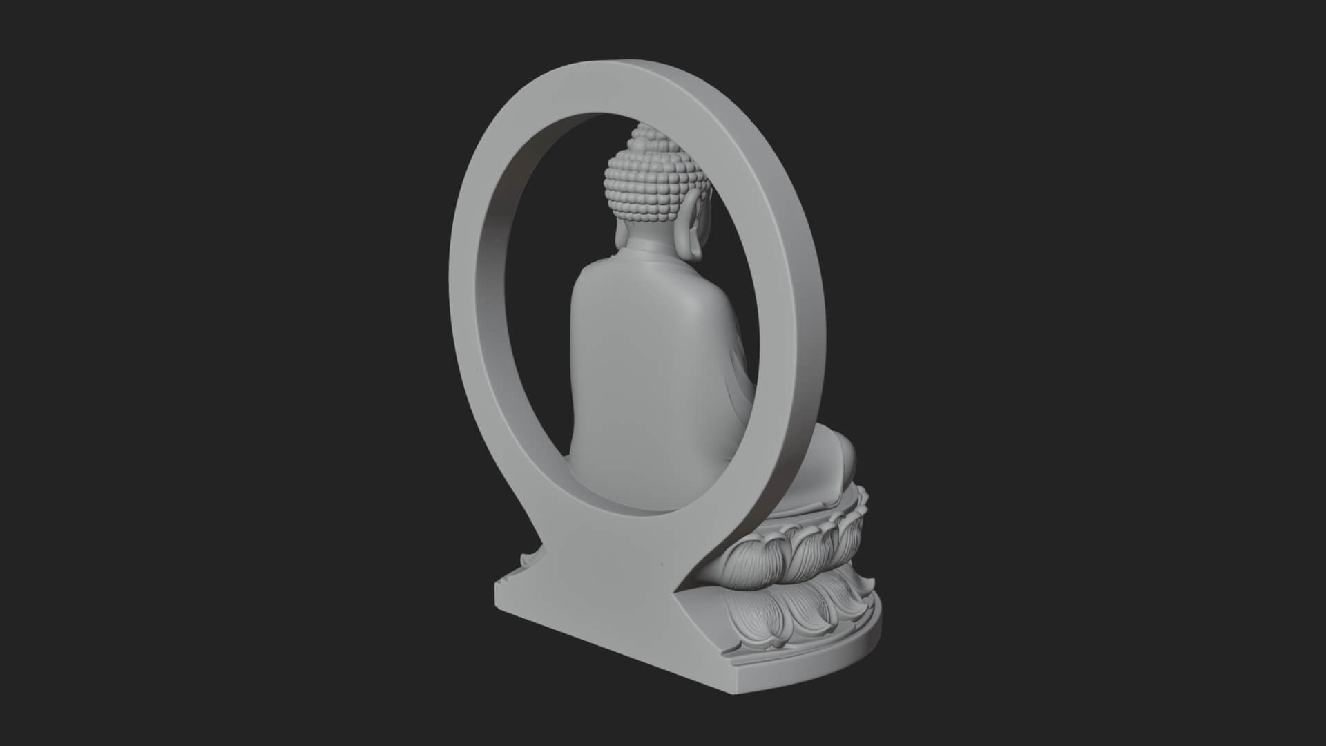 Seated Buddha on Lotus Statue Design 22 3D Print Model 3D Model