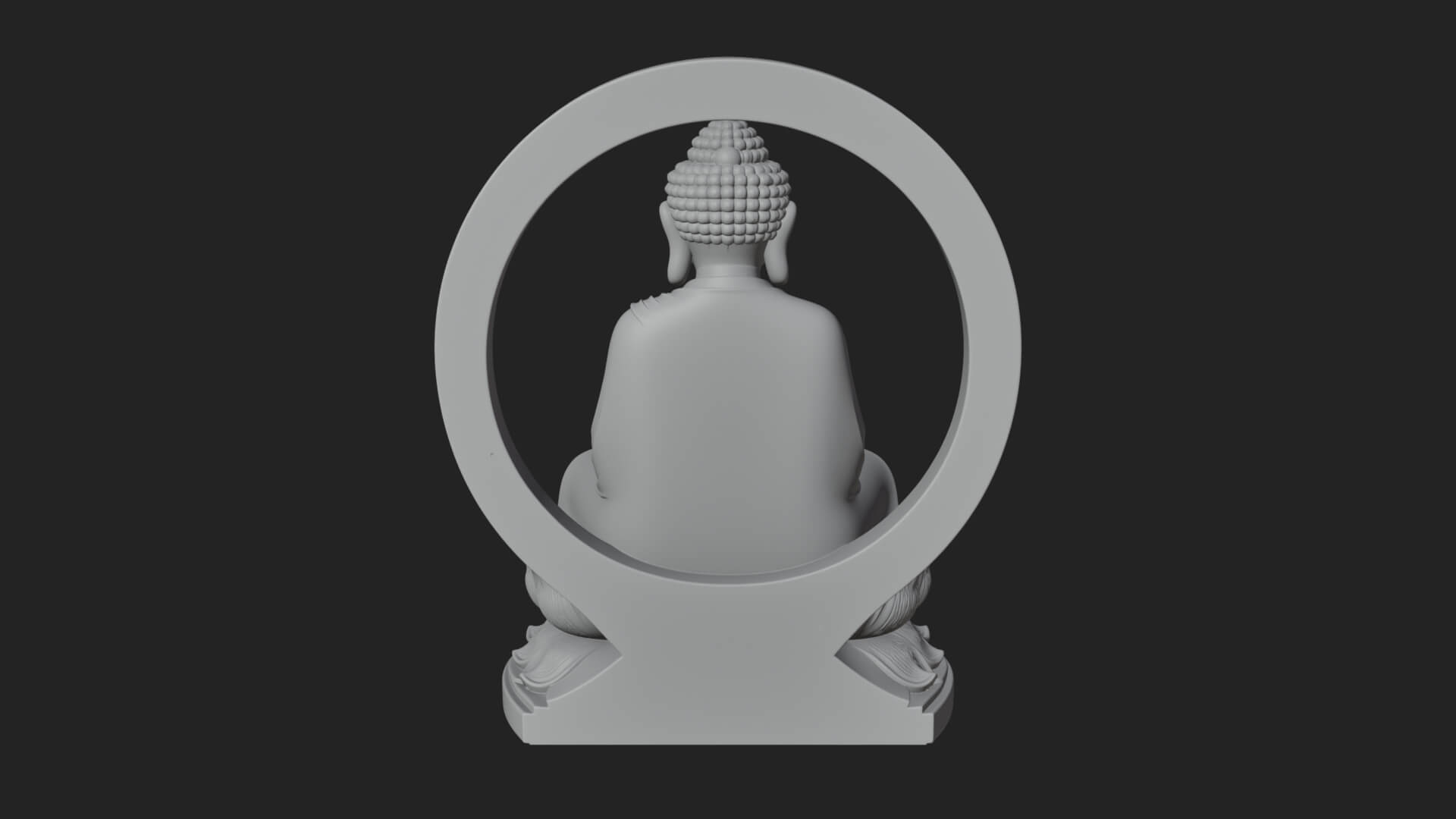 Seated Buddha on Lotus Statue Design 22 3D Print Model 3D Model