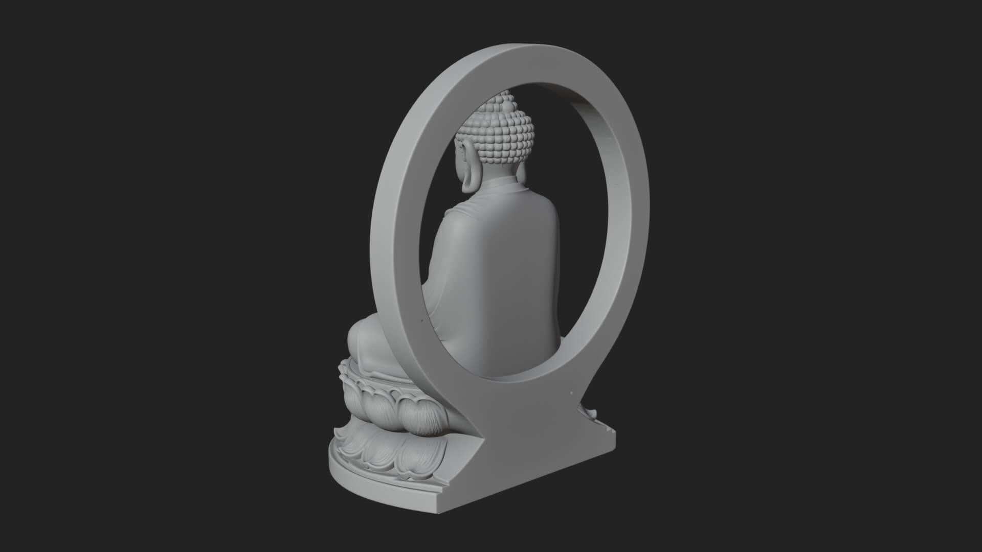 Seated Buddha on Lotus Statue Design 22 3D Print Model 3D Model