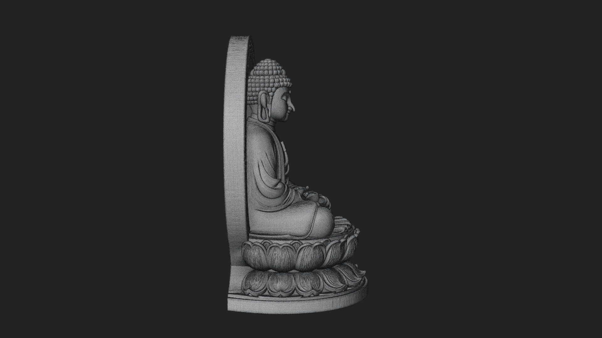 Seated Buddha on Lotus Statue Design 22 3D Print Model 3D Model