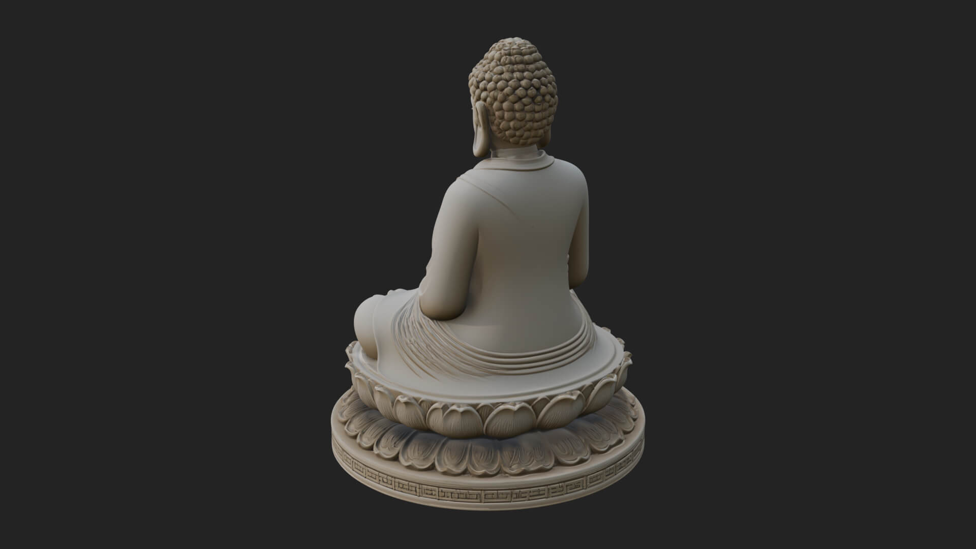 Seated Buddha on Lotus Statue Design 24 3D Print Model 3D Model