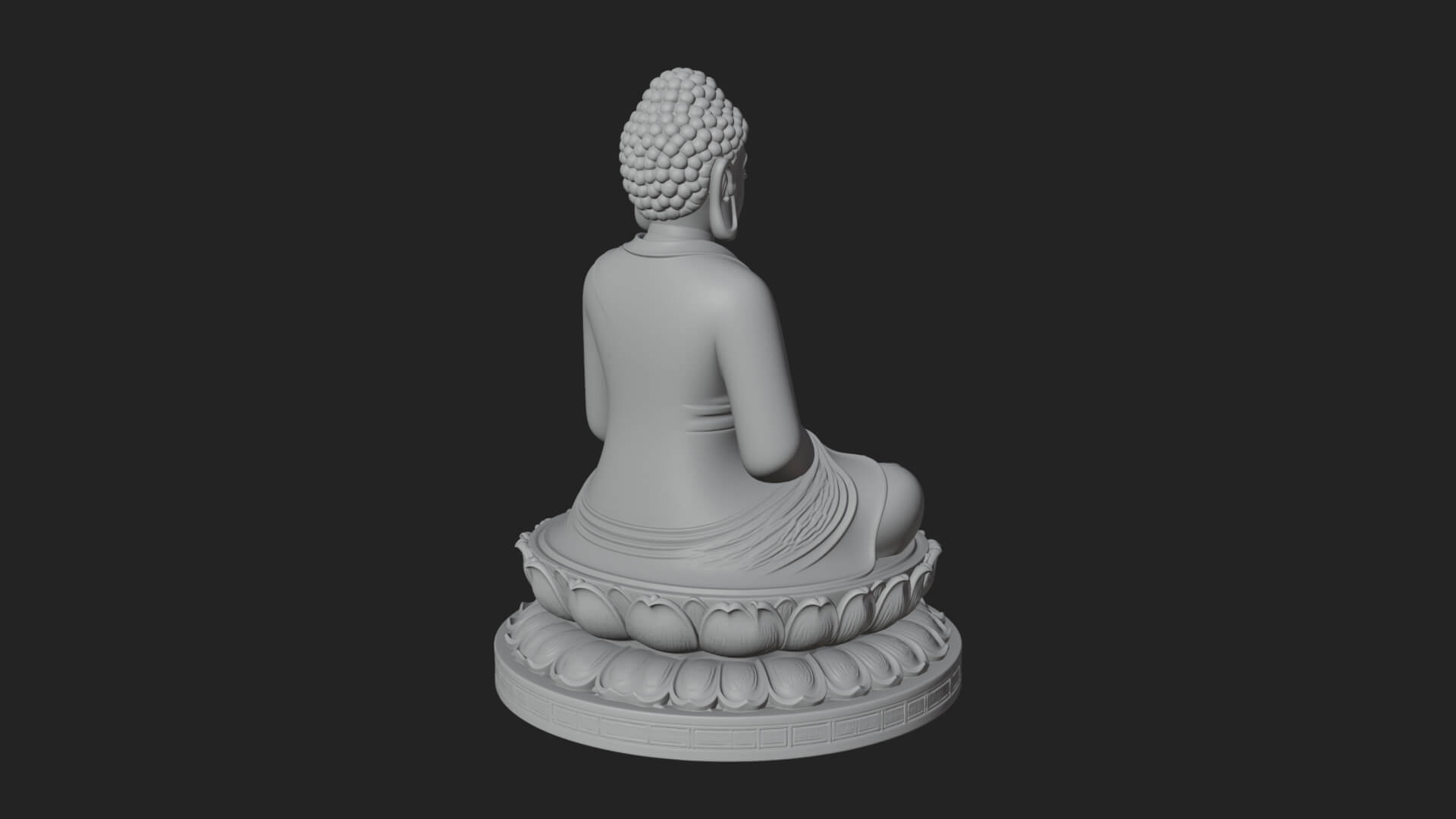 Seated Buddha on Lotus Statue Design 24 3D Print Model 3D Model