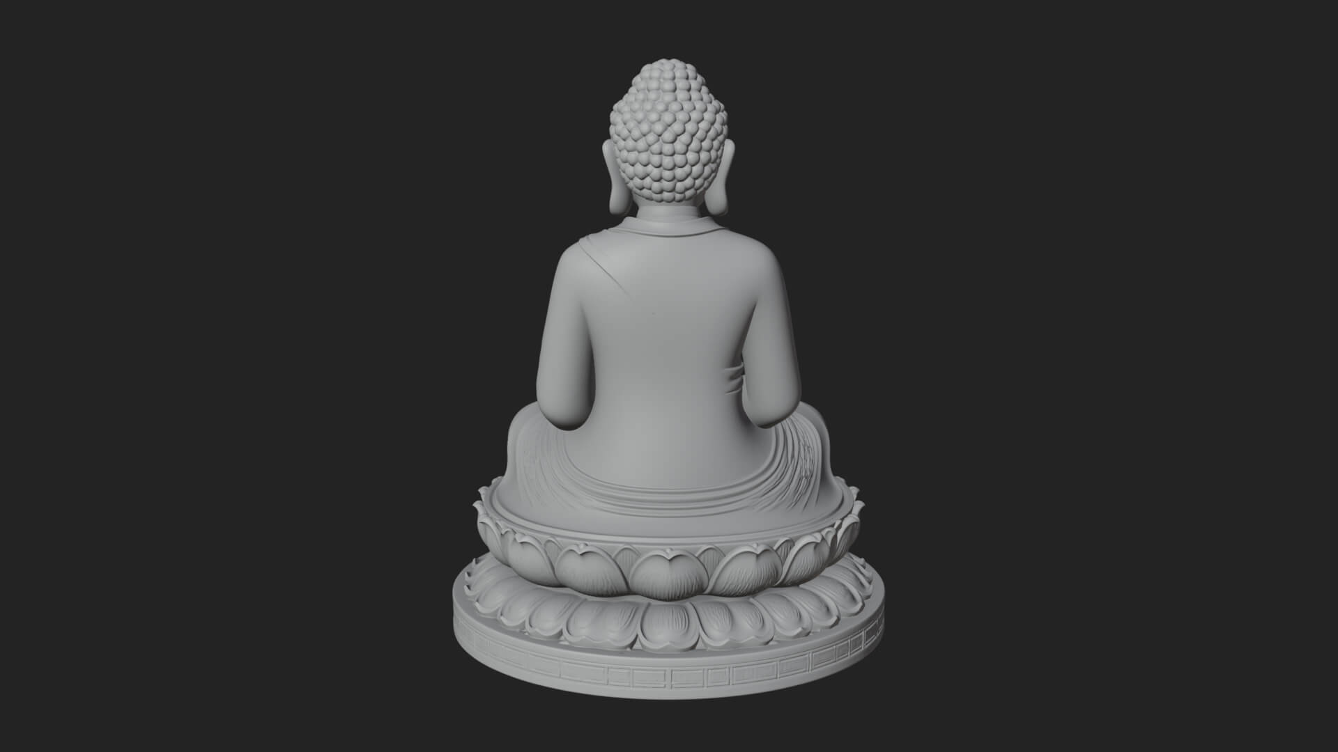 Seated Buddha on Lotus Statue Design 24 3D Print Model 3D Model