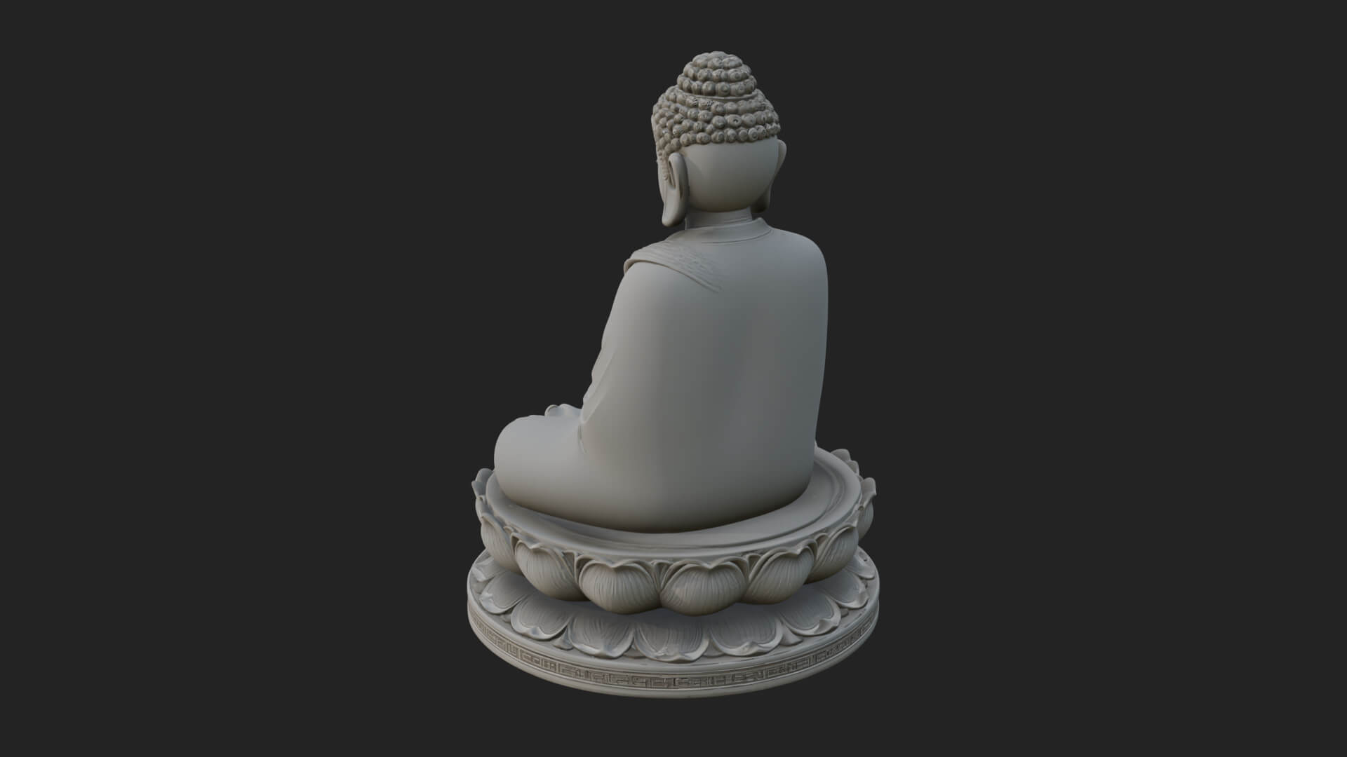 Seated Buddha on Lotus Statue Design 25 3D Print Model 3D Model