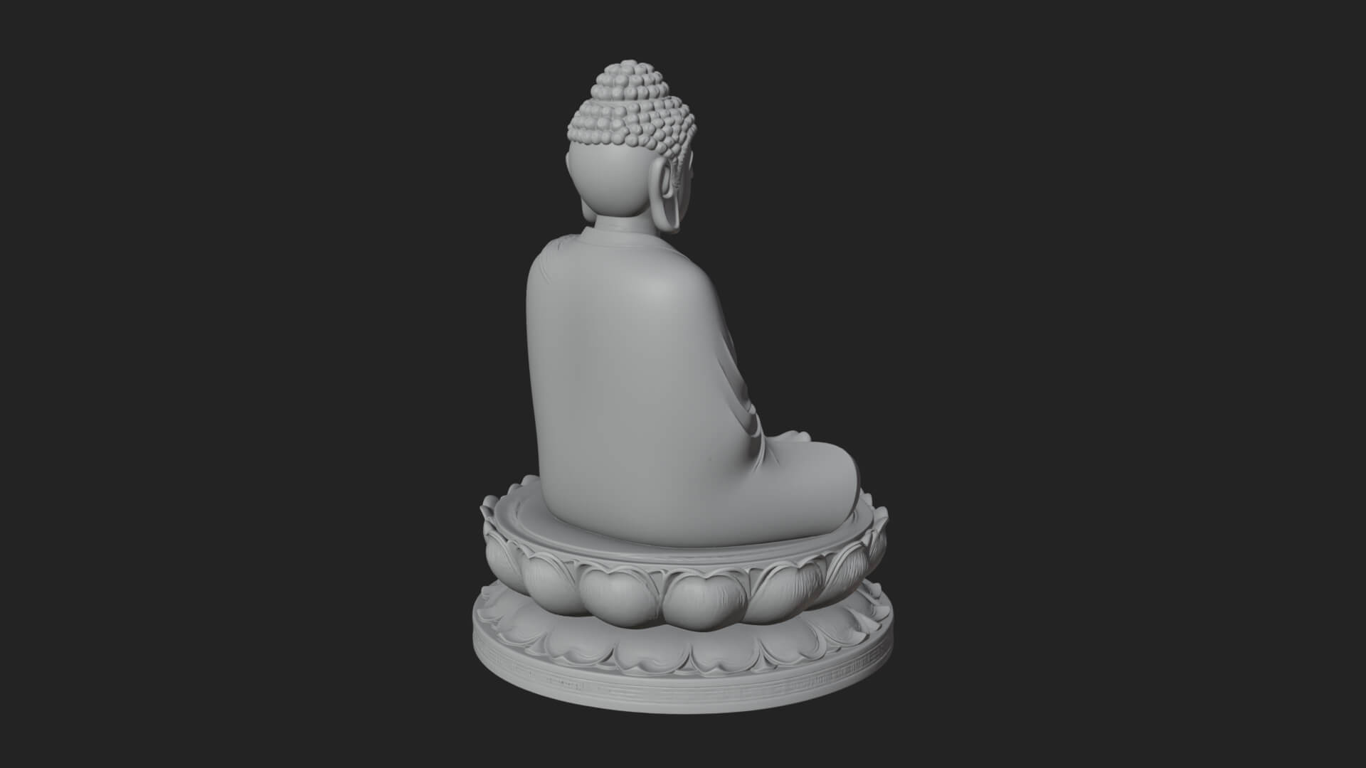 Seated Buddha on Lotus Statue Design 25 3D Print Model 3D Model