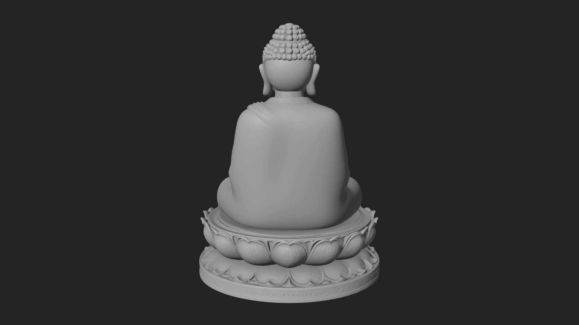 Seated Buddha on Lotus Statue Design 25 3D Print Model 3D Model