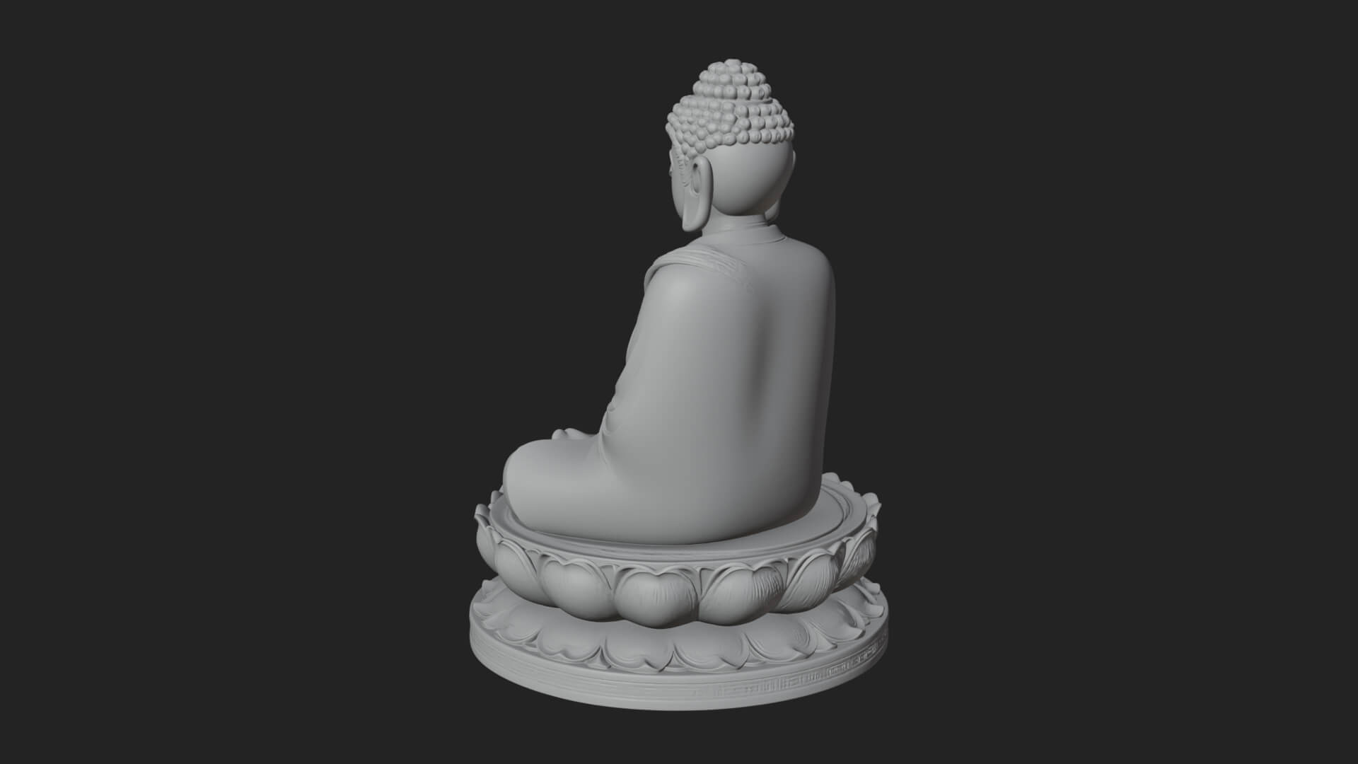 Seated Buddha on Lotus Statue Design 25 3D Print Model 3D Model