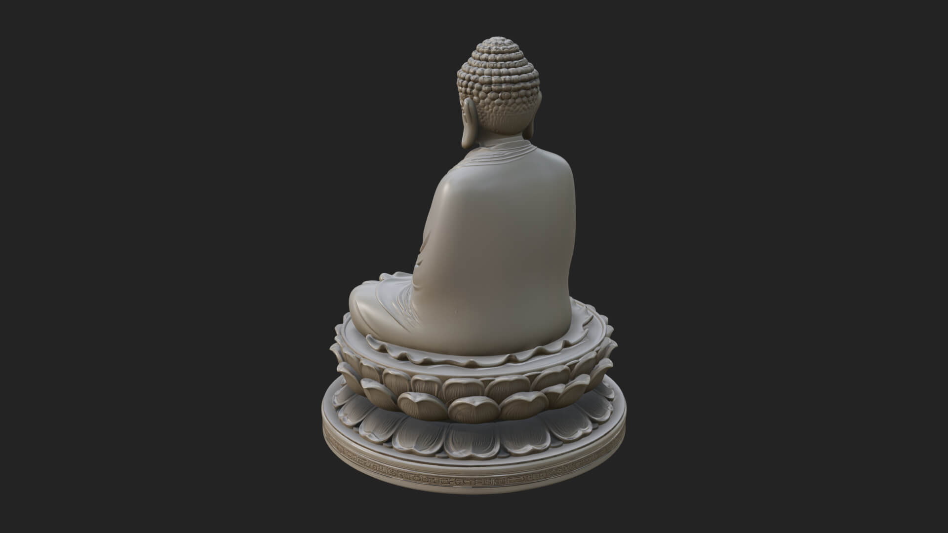 Seated Buddha on Lotus Statue Design 26 3D Print Model 3D Model