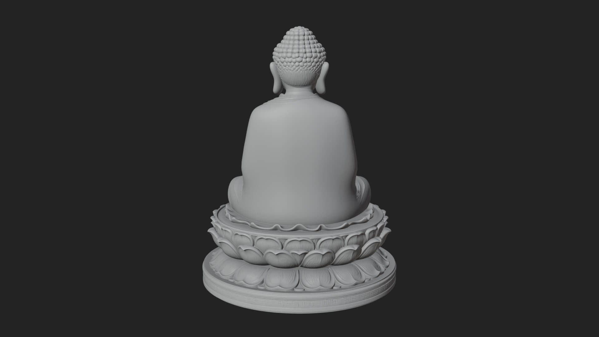 Seated Buddha on Lotus Statue Design 26 3D Print Model 3D Model