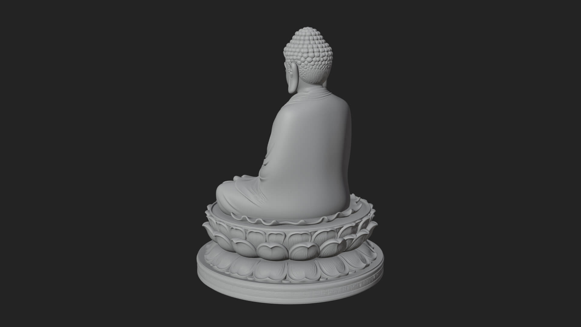 Seated Buddha on Lotus Statue Design 26 3D Print Model 3D Model