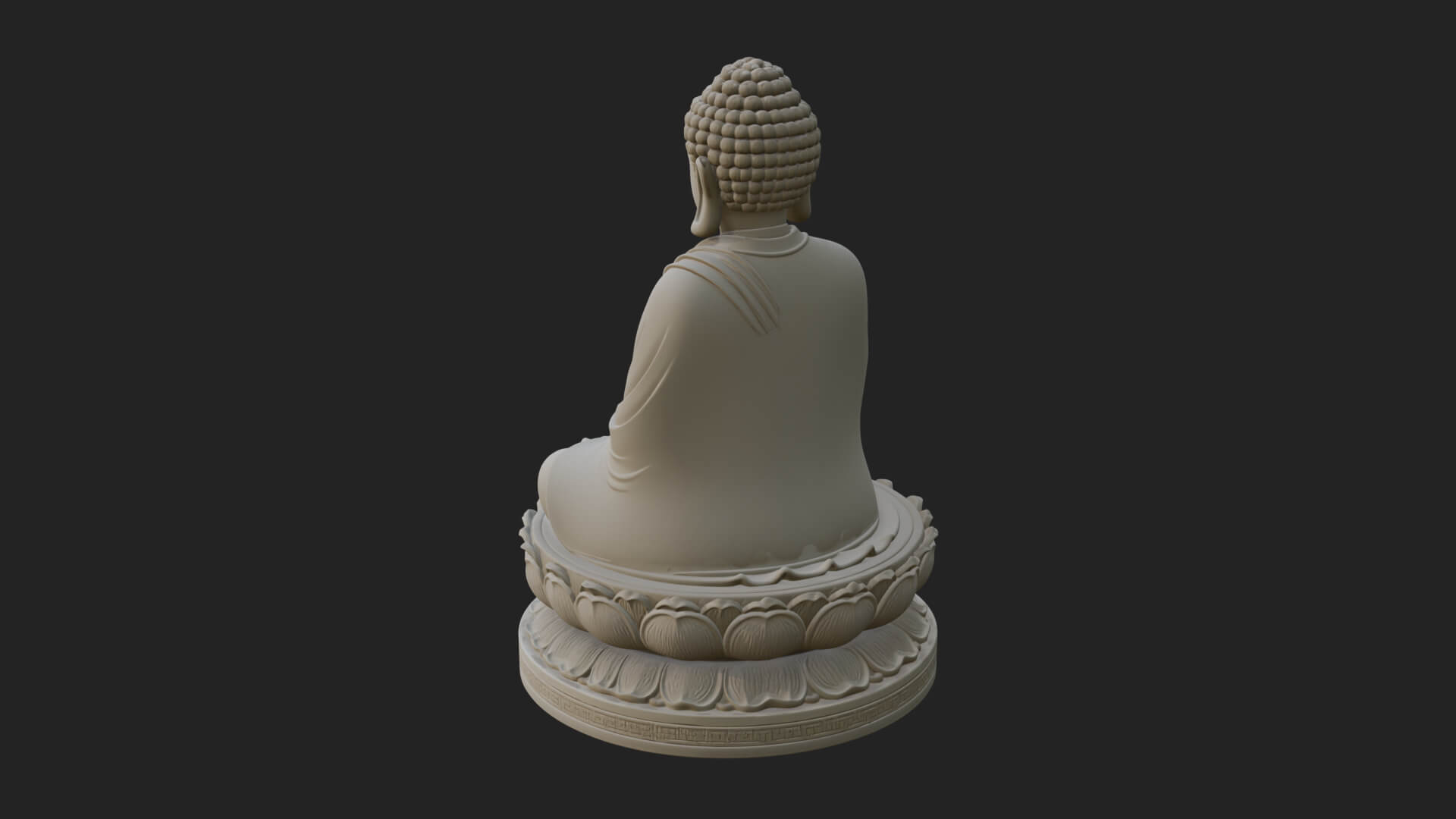 Seated Buddha on Lotus Statue Design 27 3D Print Model 3D Model