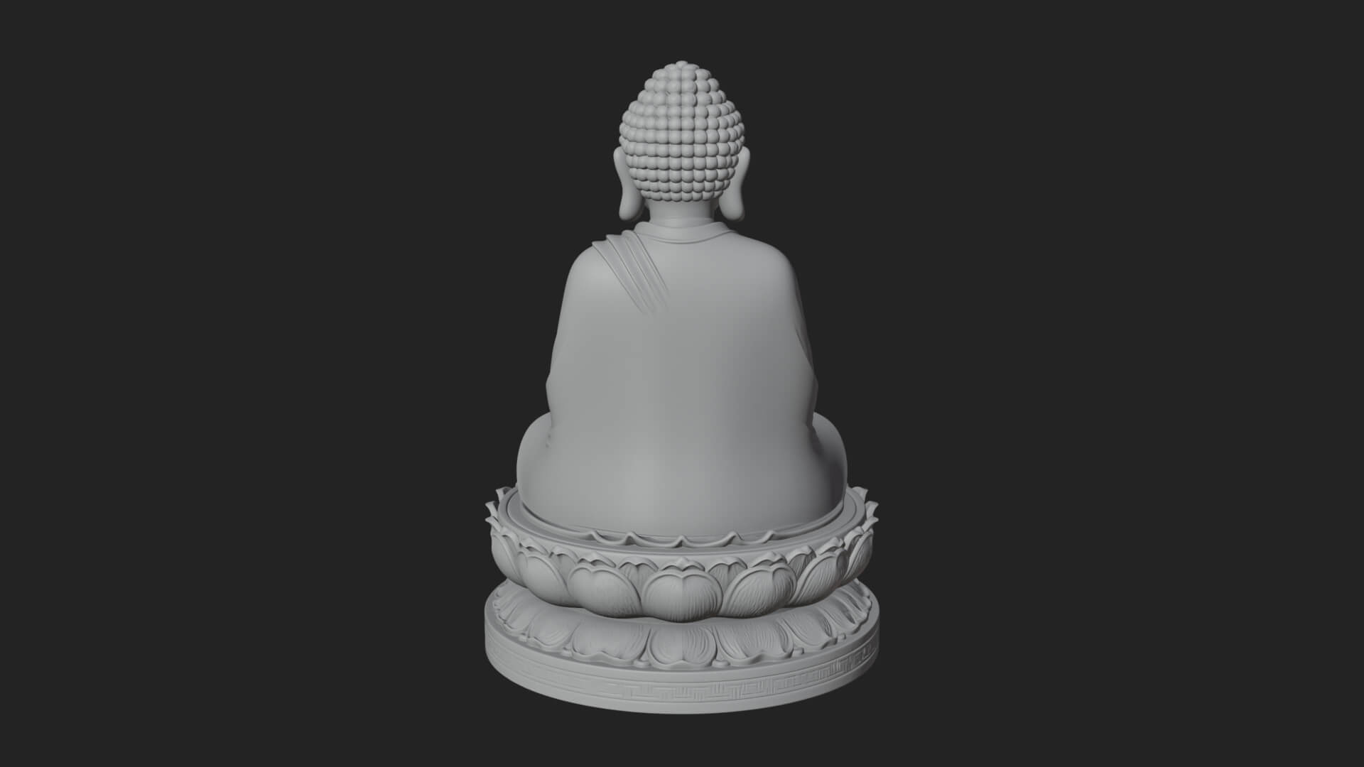 Seated Buddha on Lotus Statue Design 27 3D Print Model 3D Model