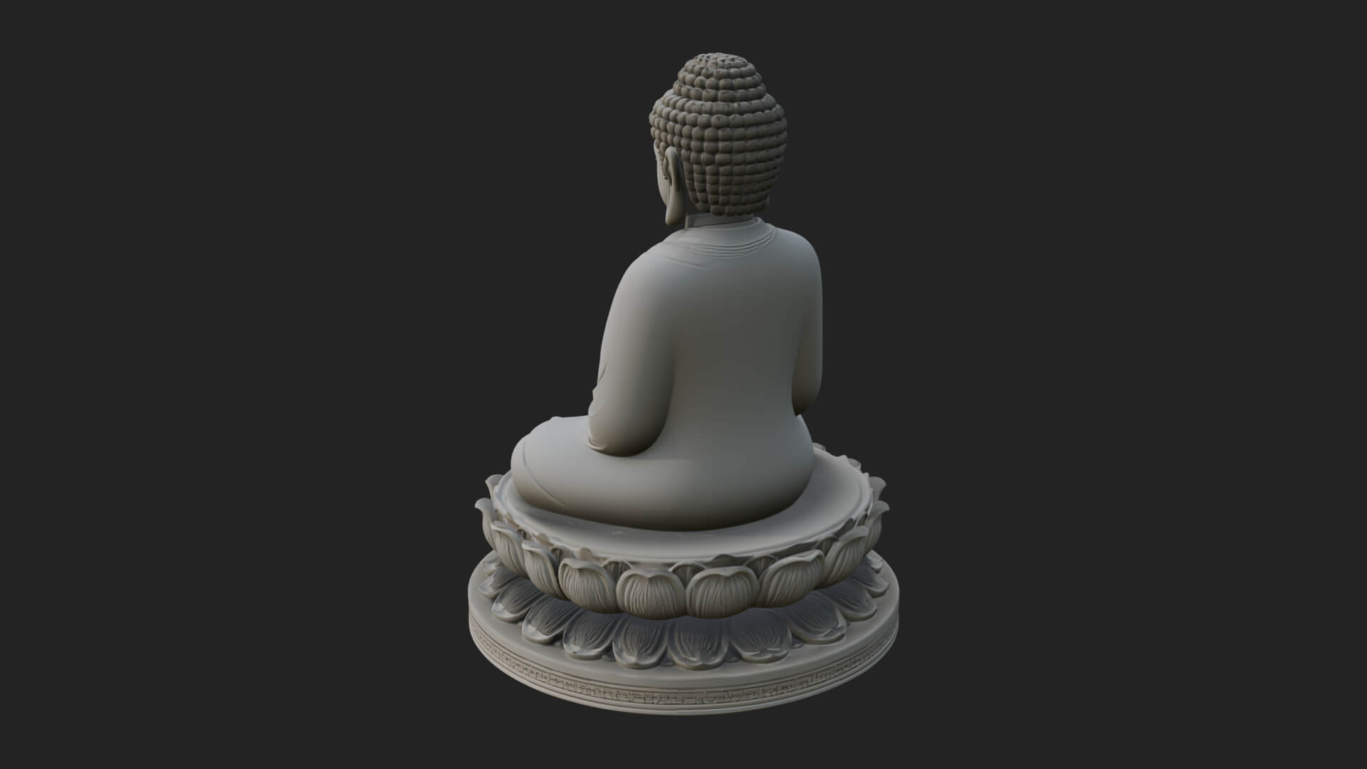 Seated Buddha on Lotus Statue Design 28 3D Print Model 3D Model