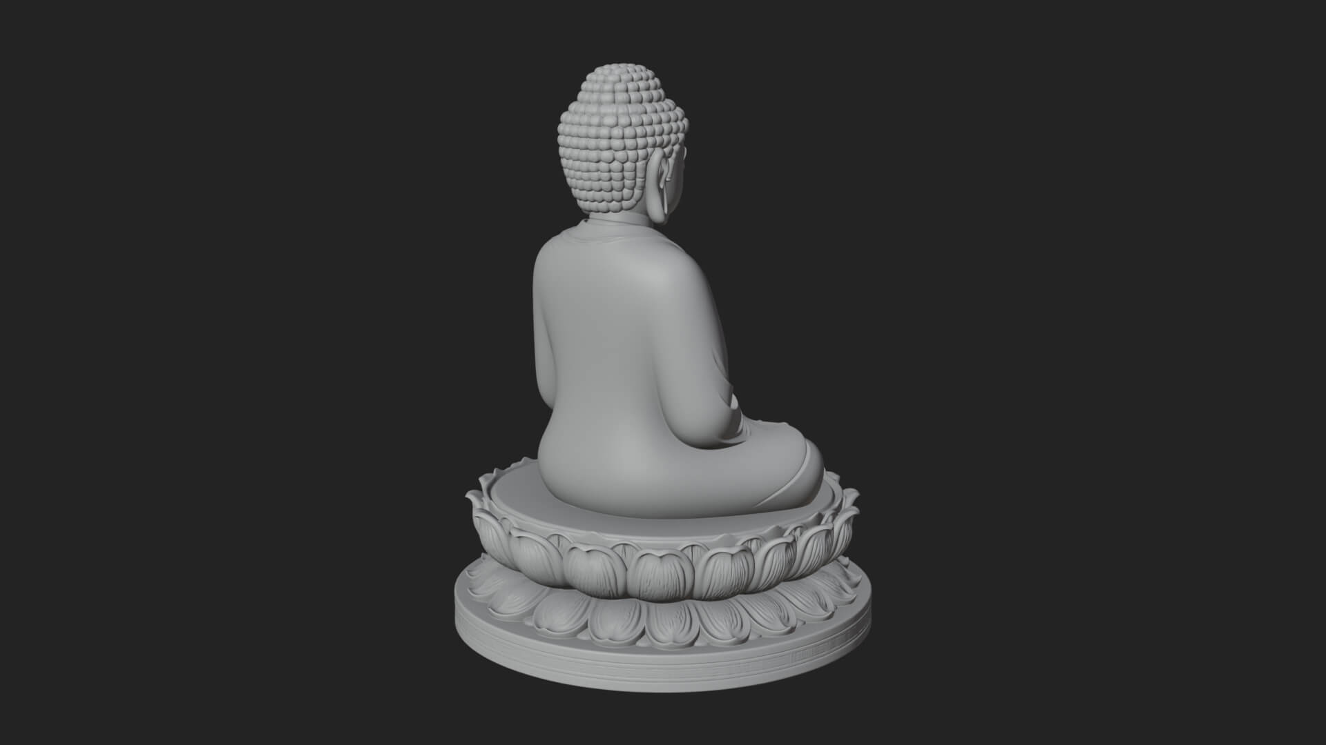 Seated Buddha on Lotus Statue Design 28 3D Print Model 3D Model