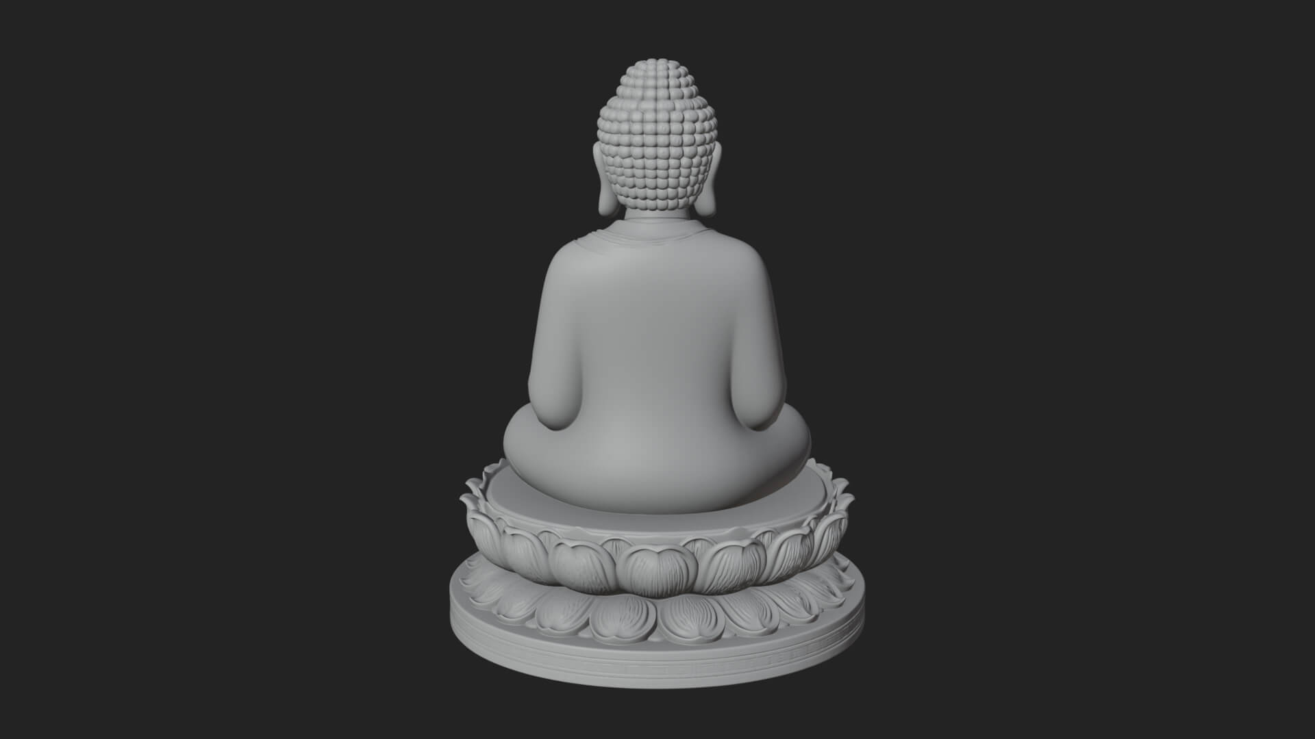 Seated Buddha on Lotus Statue Design 28 3D Print Model 3D Model