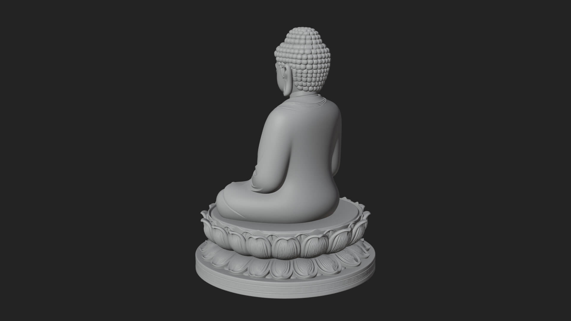 Seated Buddha on Lotus Statue Design 28 3D Print Model 3D Model