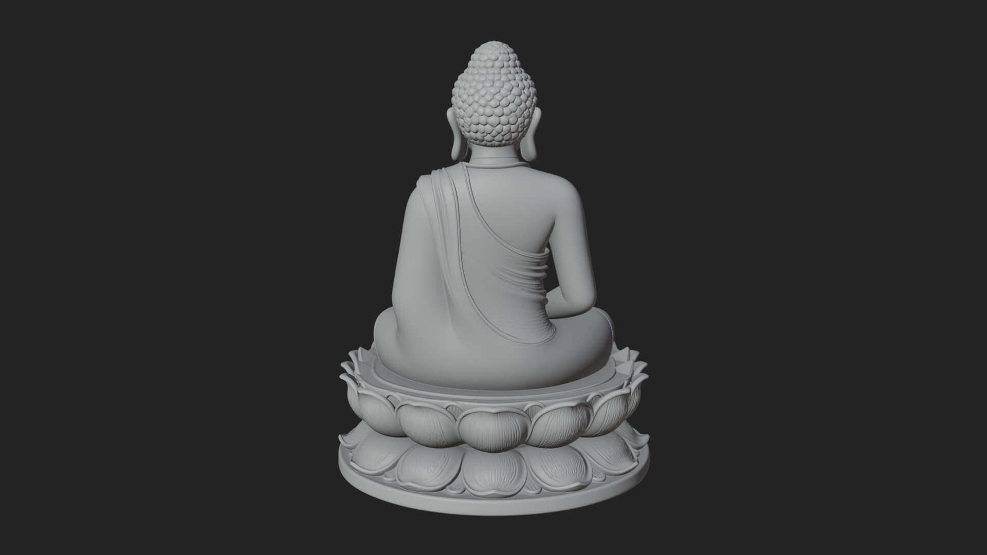 Seated Buddha on Lotus Statue Design 9 3D Print Model 3D Model