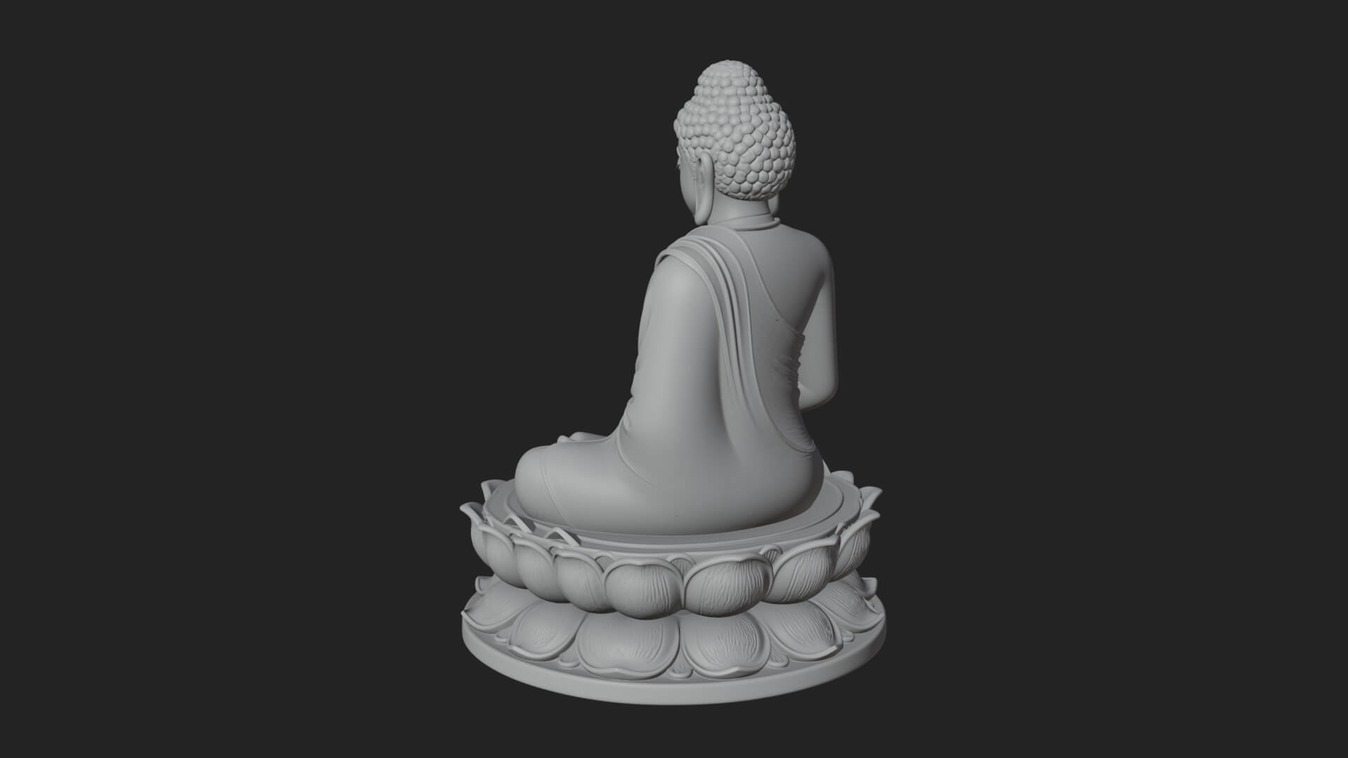Seated Buddha on Lotus Statue Design 9 3D Print Model 3D Model