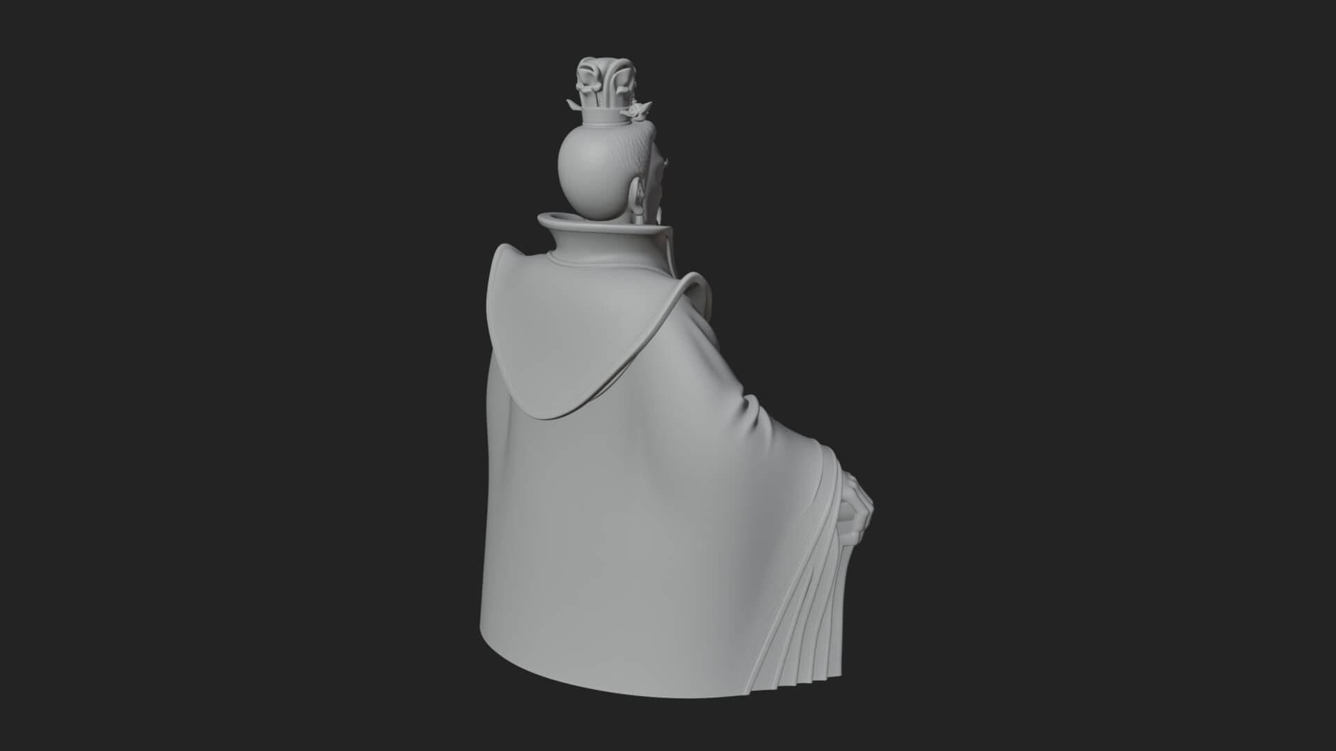 Seated Crowned Emperor Statue Design 1 3D Print Model 3D Model