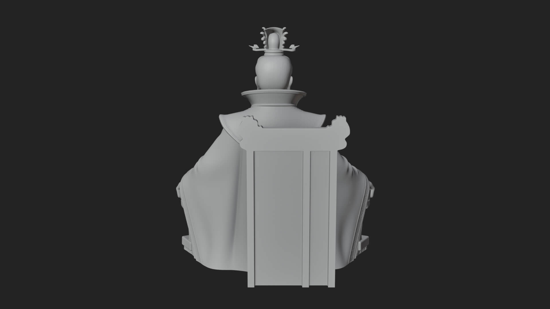 Seated Crowned Emperor Statue Design 3 3D Print Model 3D Model