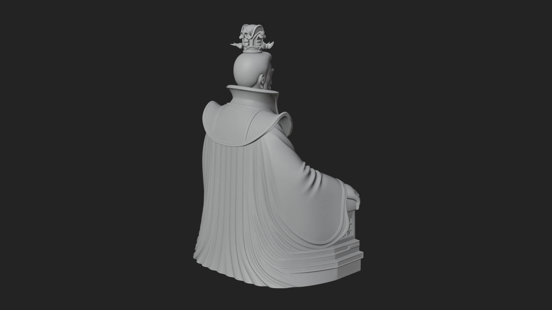 Seated Crowned Emperor Statue Design 4 3D Print Model 3D Model