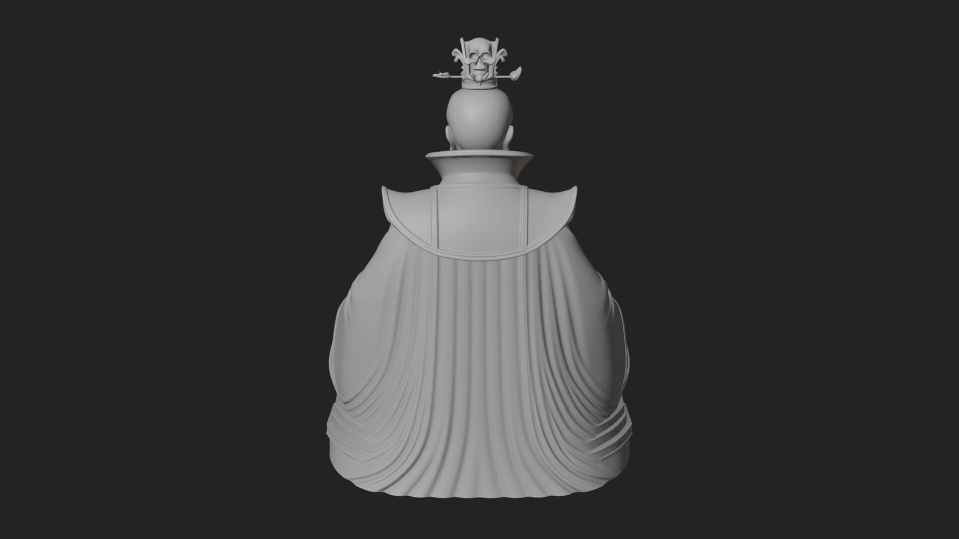 Seated Crowned Emperor Statue Design 4 3D Print Model 3D Model