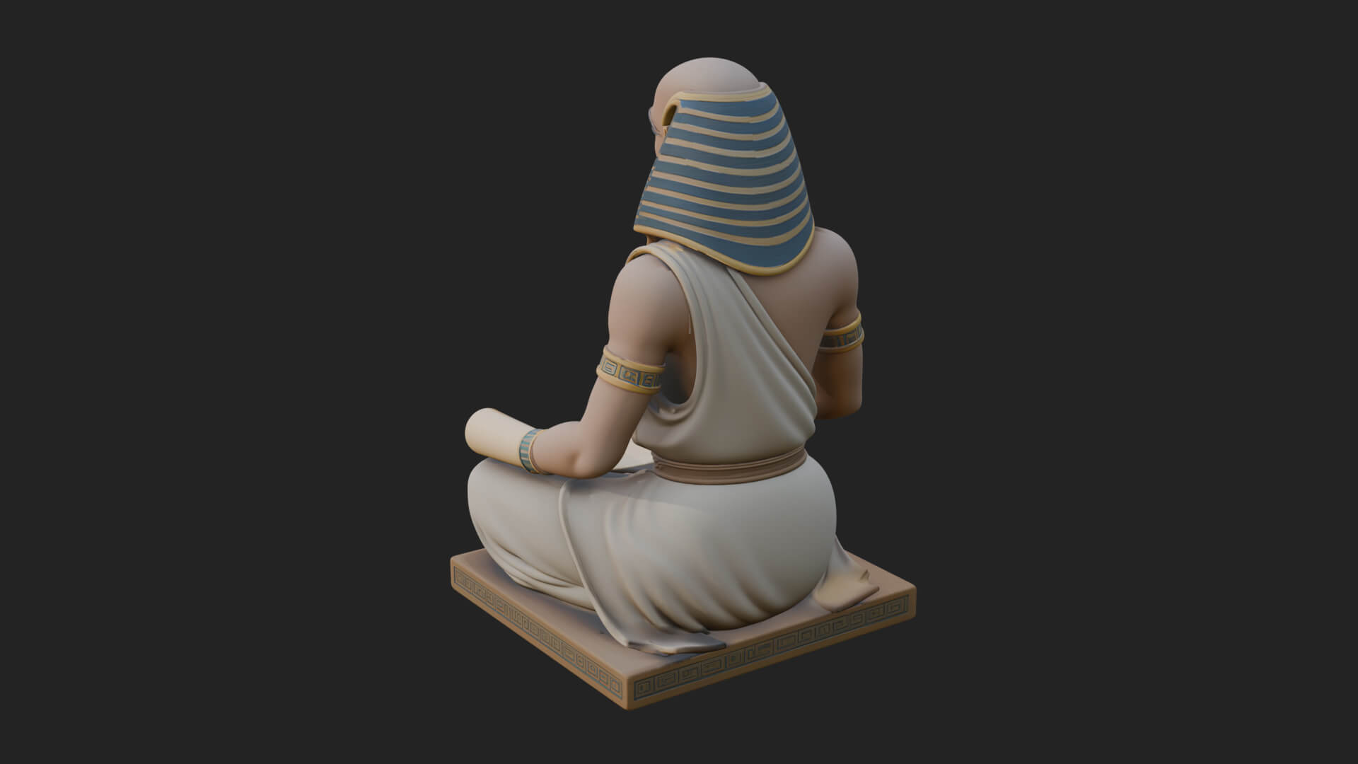 Seated Egyptian Scribe Statue Design 1 3D Print Model 3D Model