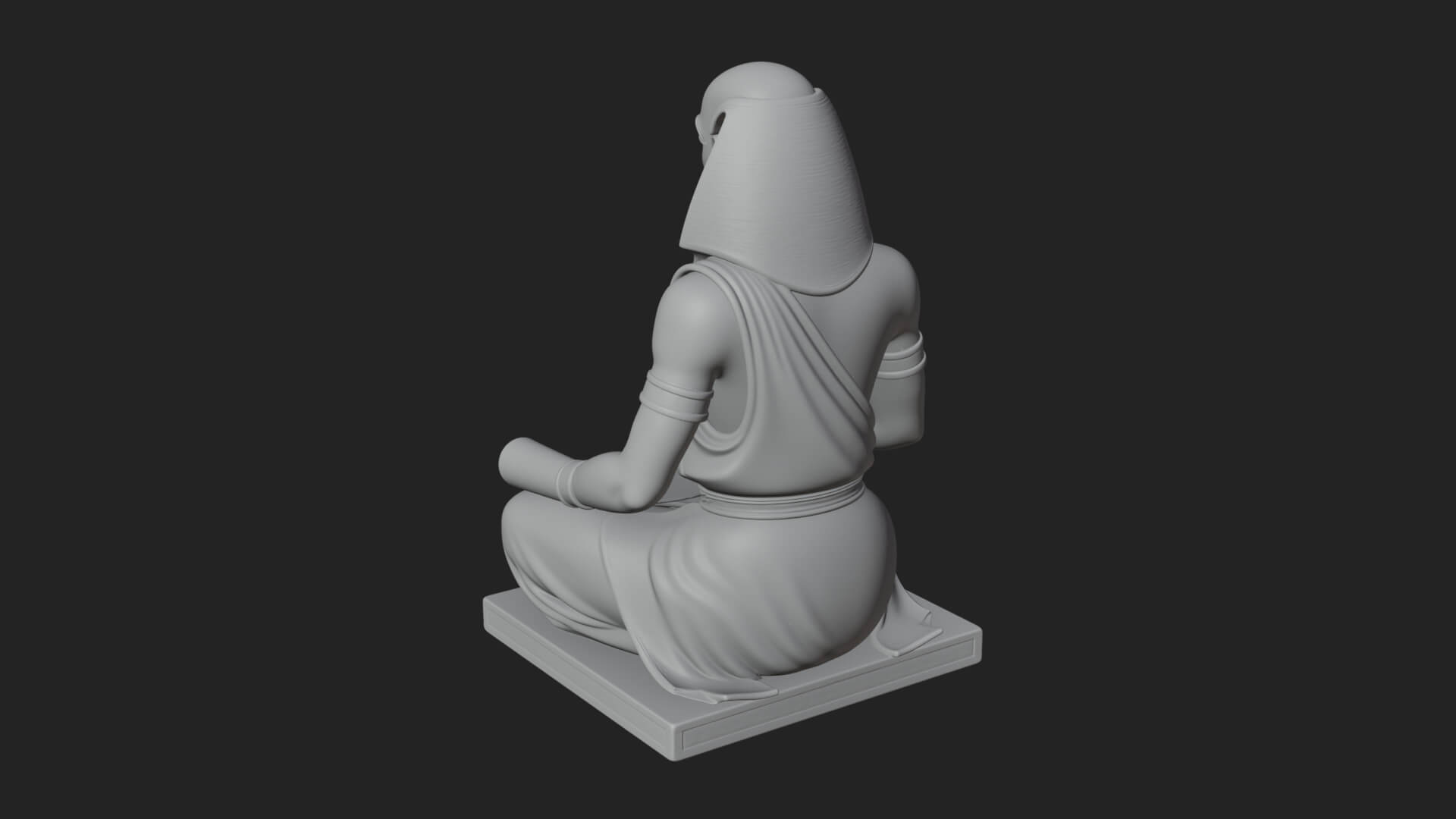 Seated Egyptian Scribe Statue Design 1 3D Print Model 3D Model