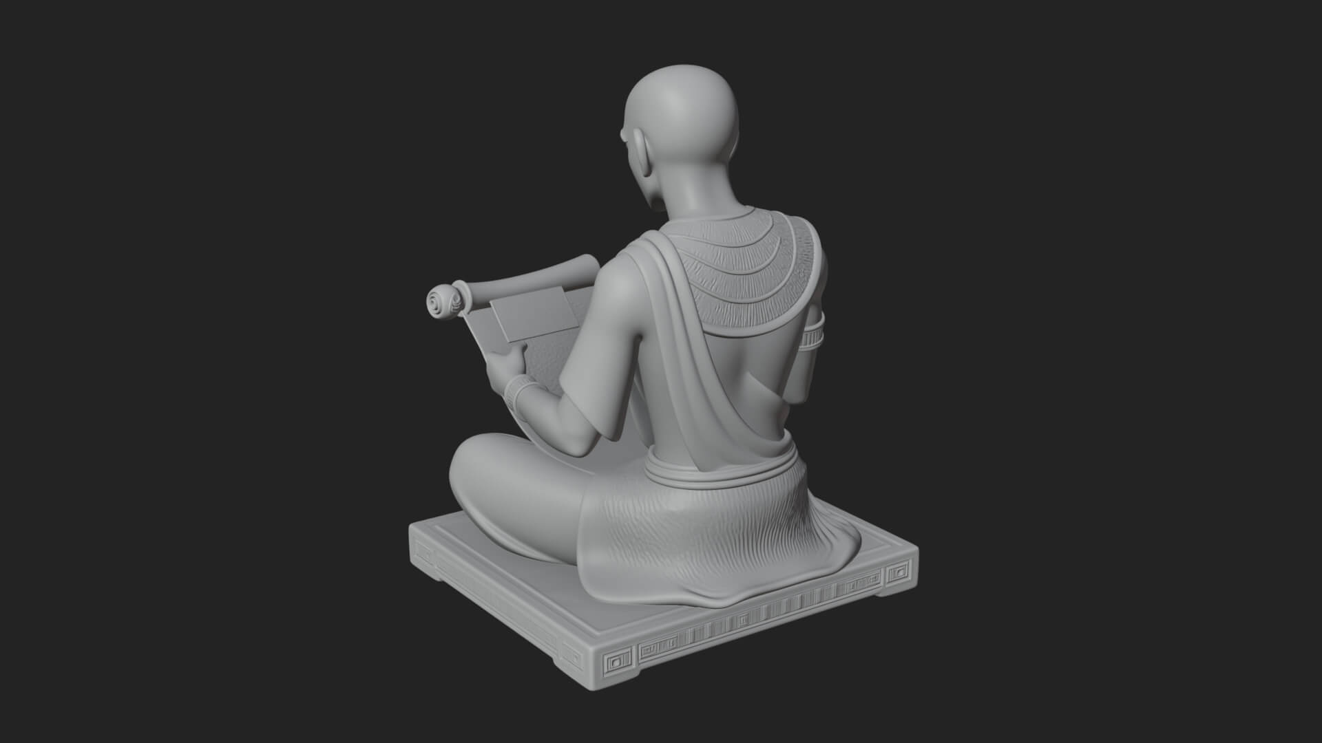 Seated Egyptian Scribe Statue Design 3 3D Print Model 3D Model