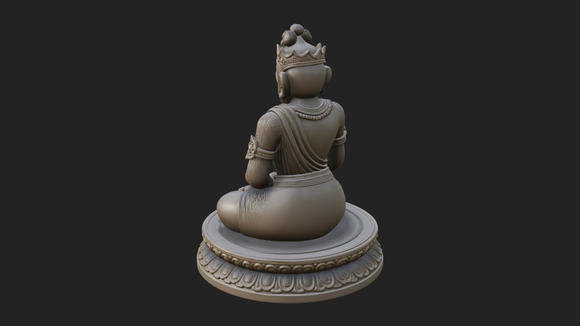 Seated Monkey King Statue Design 1 3D Print Model 3D Model