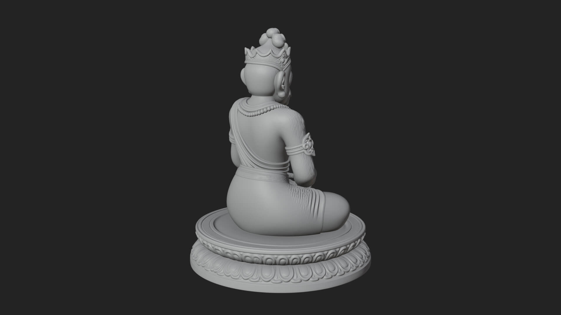 Seated Monkey King Statue Design 1 3D Print Model 3D Model