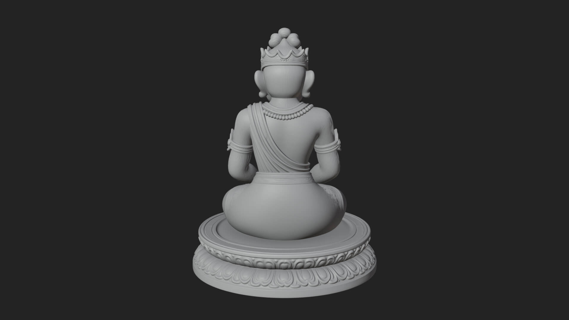 Seated Monkey King Statue Design 1 3D Print Model 3D Model