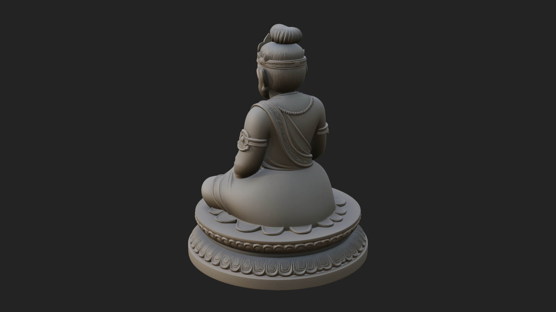Seated Monkey King Statue Design 2 3D Print Model 3D Model