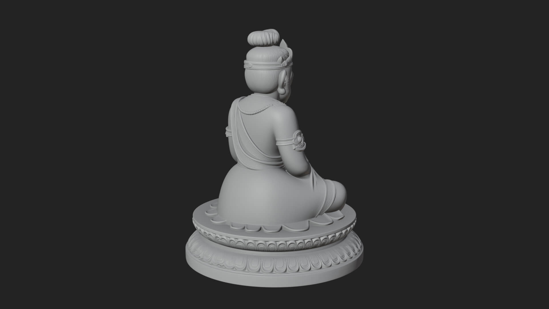 Seated Monkey King Statue Design 2 3D Print Model 3D Model