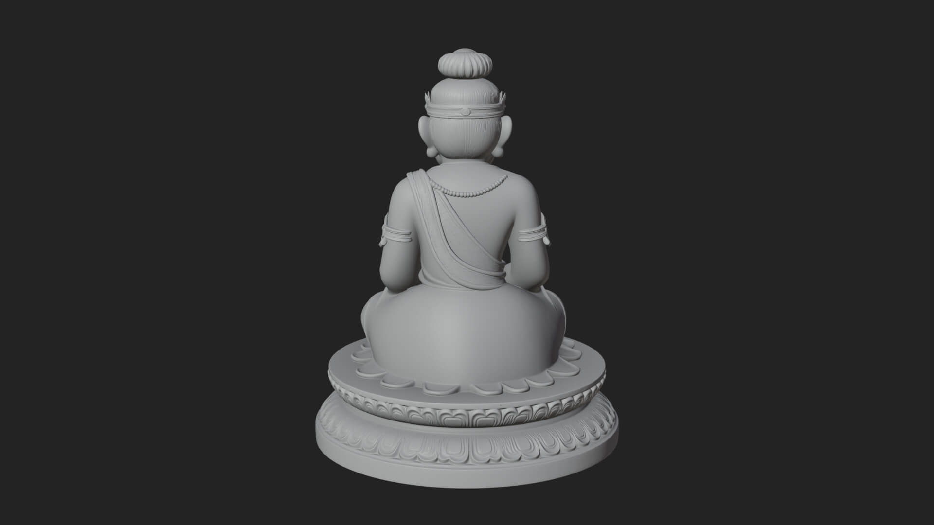 Seated Monkey King Statue Design 2 3D Print Model 3D Model
