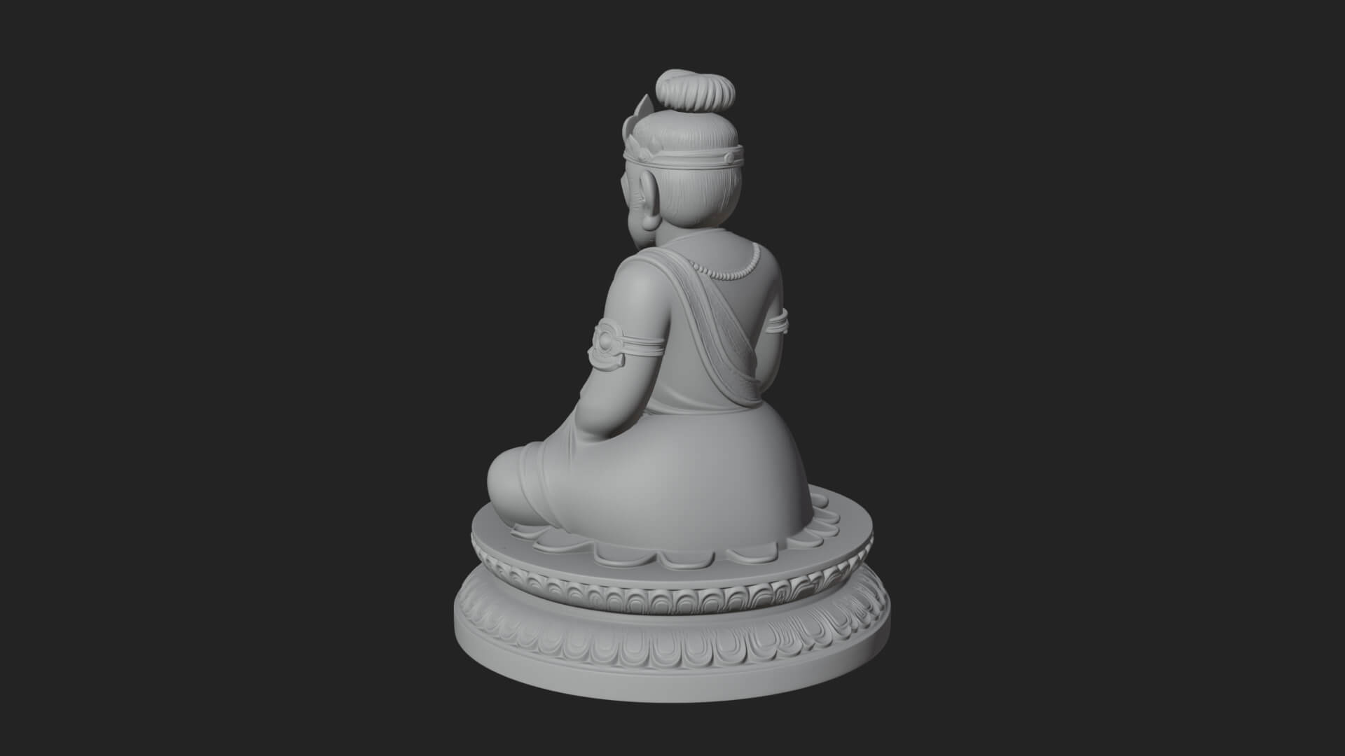 Seated Monkey King Statue Design 2 3D Print Model 3D Model