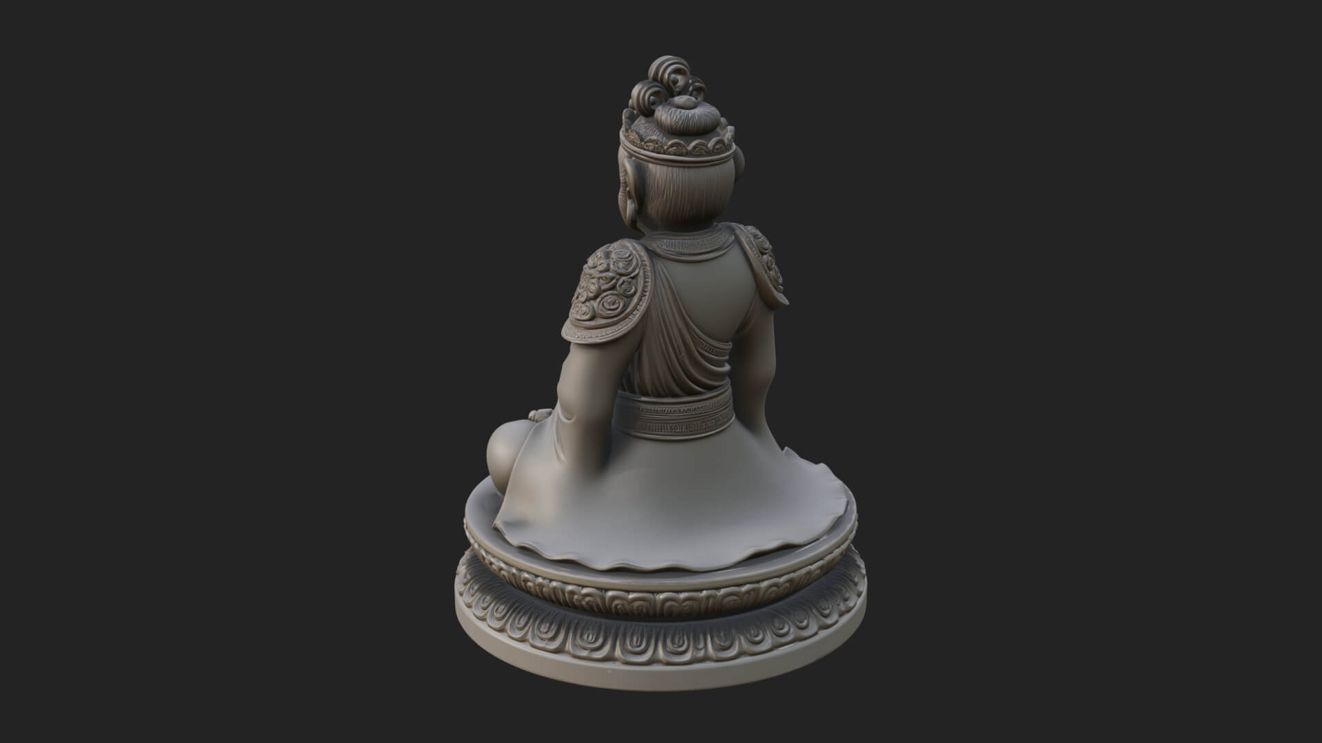 Seated Monkey King Statue Design 3 3D Print Model 3D Model