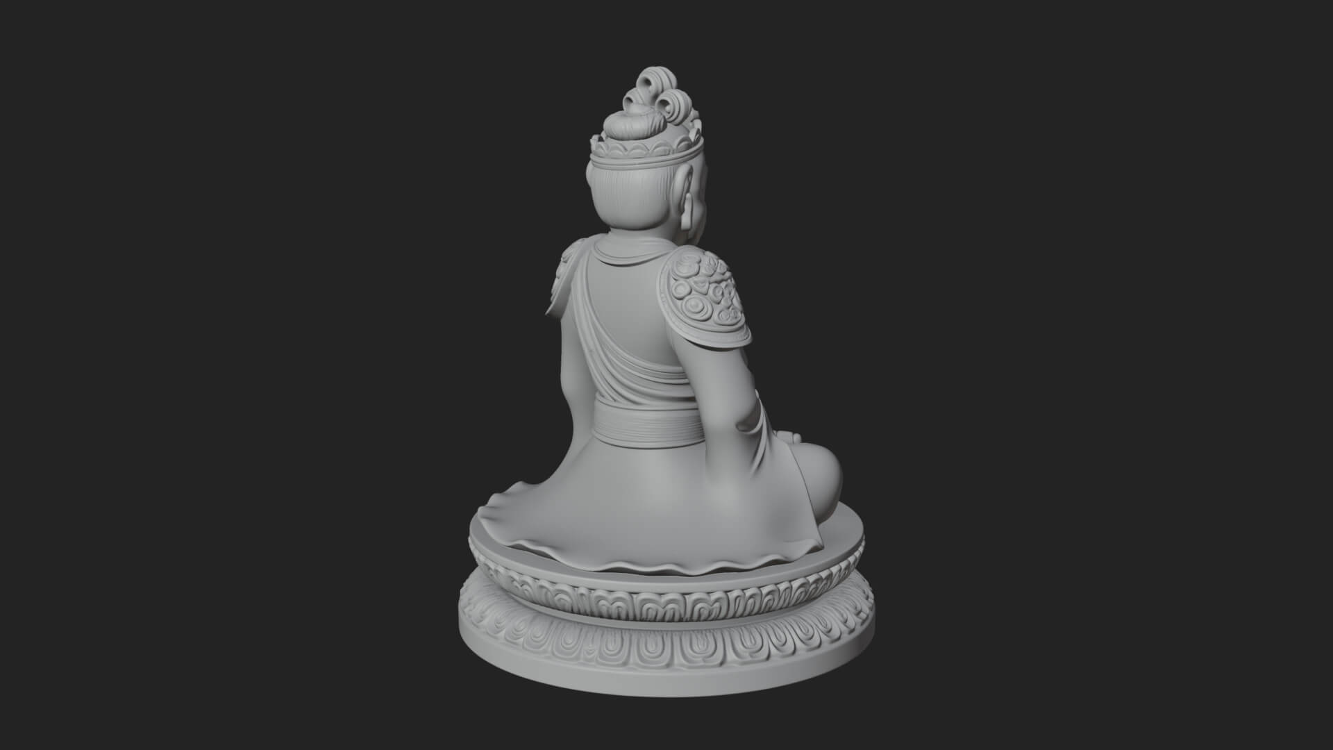 Seated Monkey King Statue Design 3 3D Print Model 3D Model