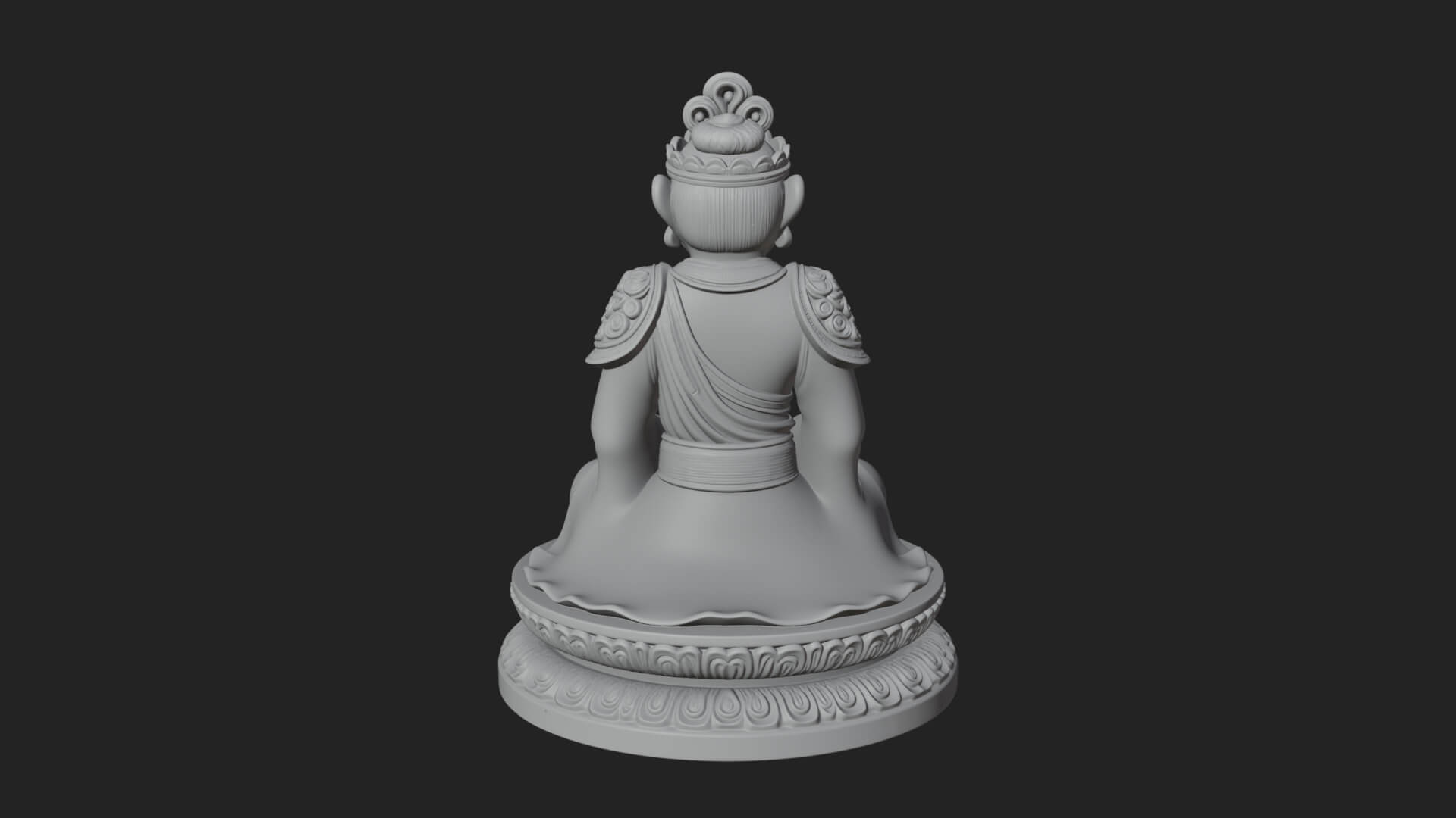 Seated Monkey King Statue Design 3 3D Print Model 3D Model