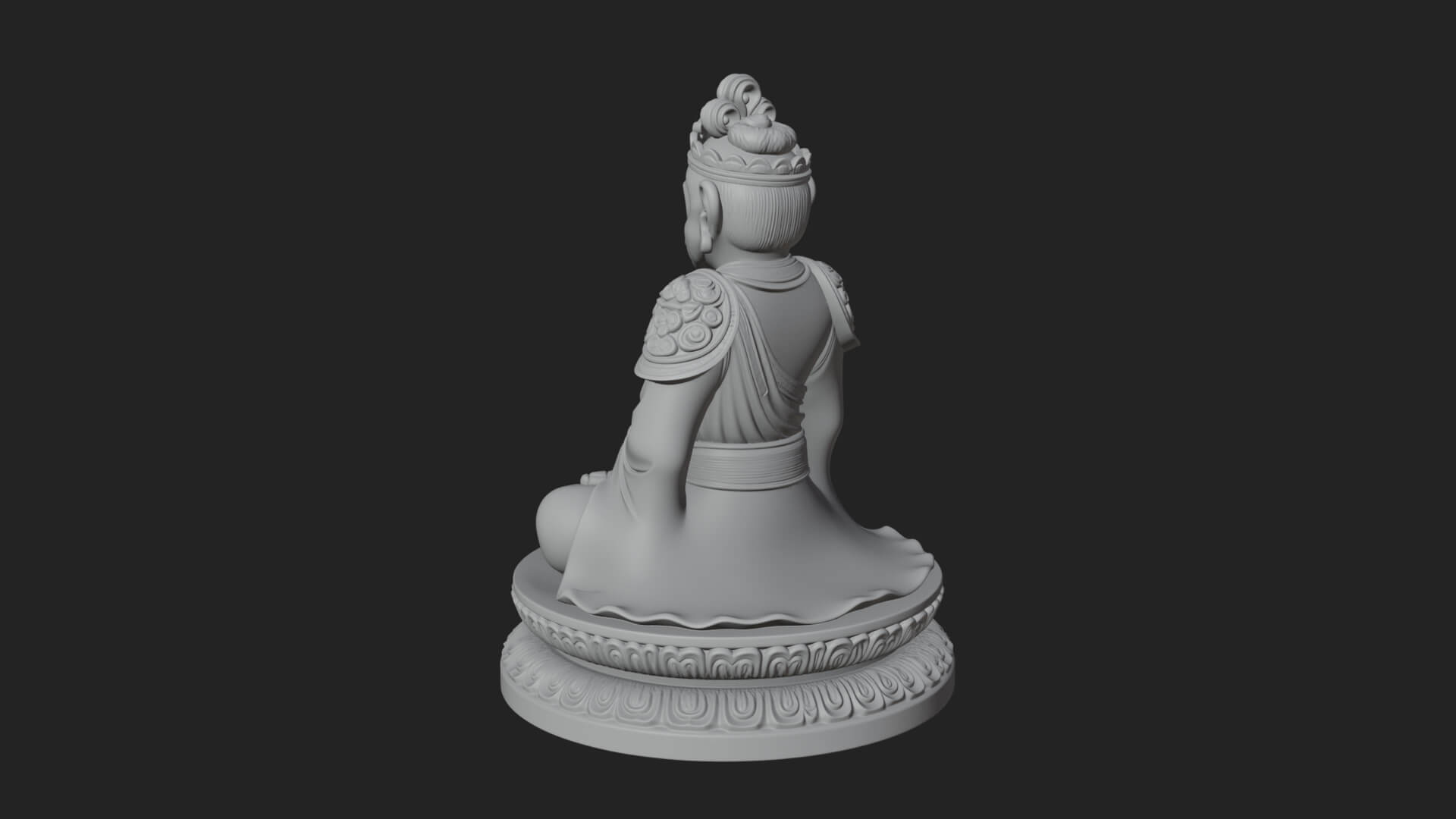 Seated Monkey King Statue Design 3 3D Print Model 3D Model