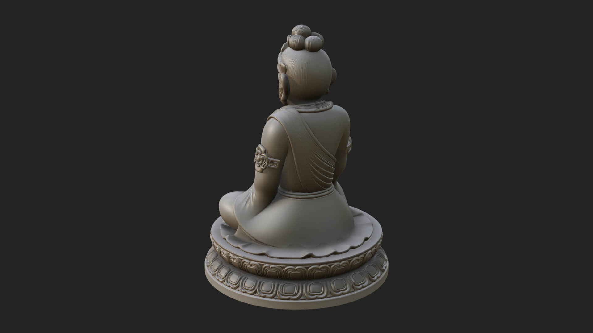 Seated Monkey King Statue Design 4 3D Print Model 3D Model