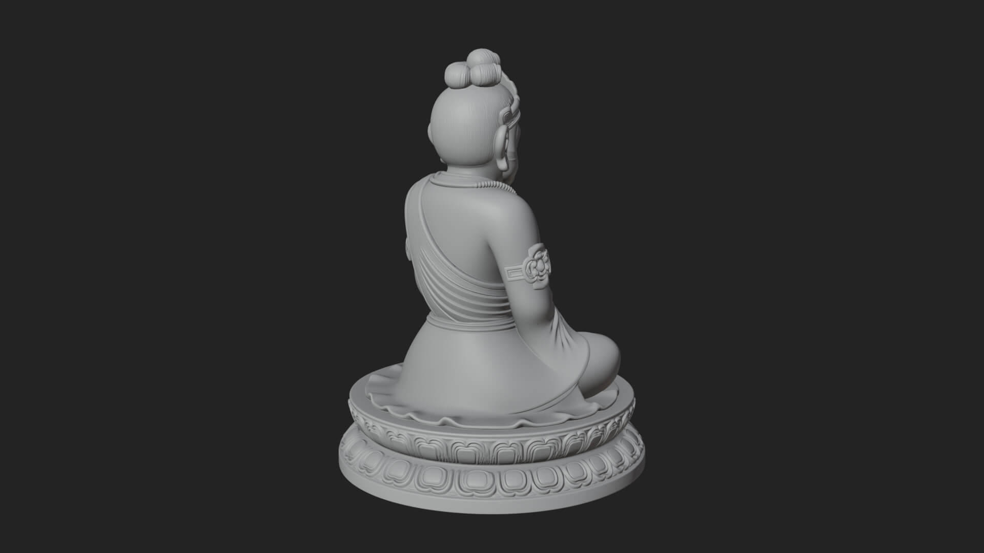 Seated Monkey King Statue Design 4 3D Print Model 3D Model