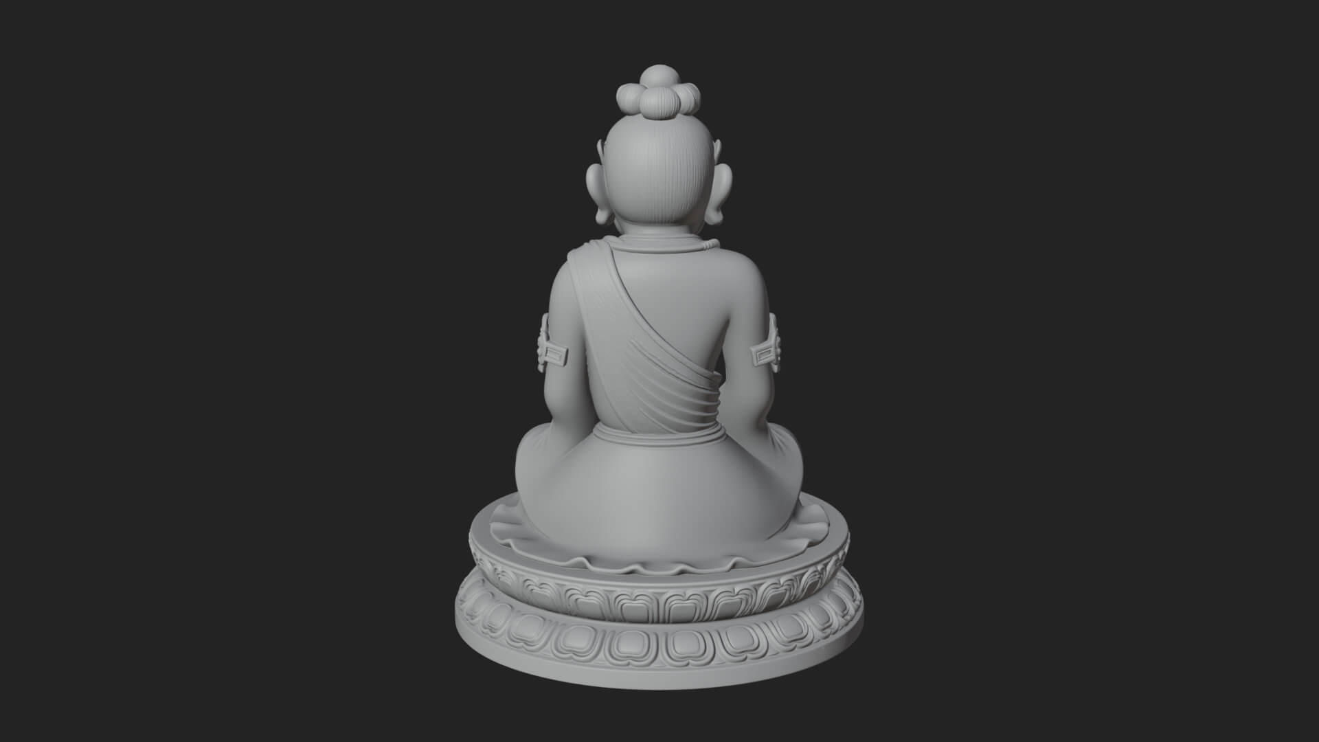 Seated Monkey King Statue Design 4 3D Print Model 3D Model