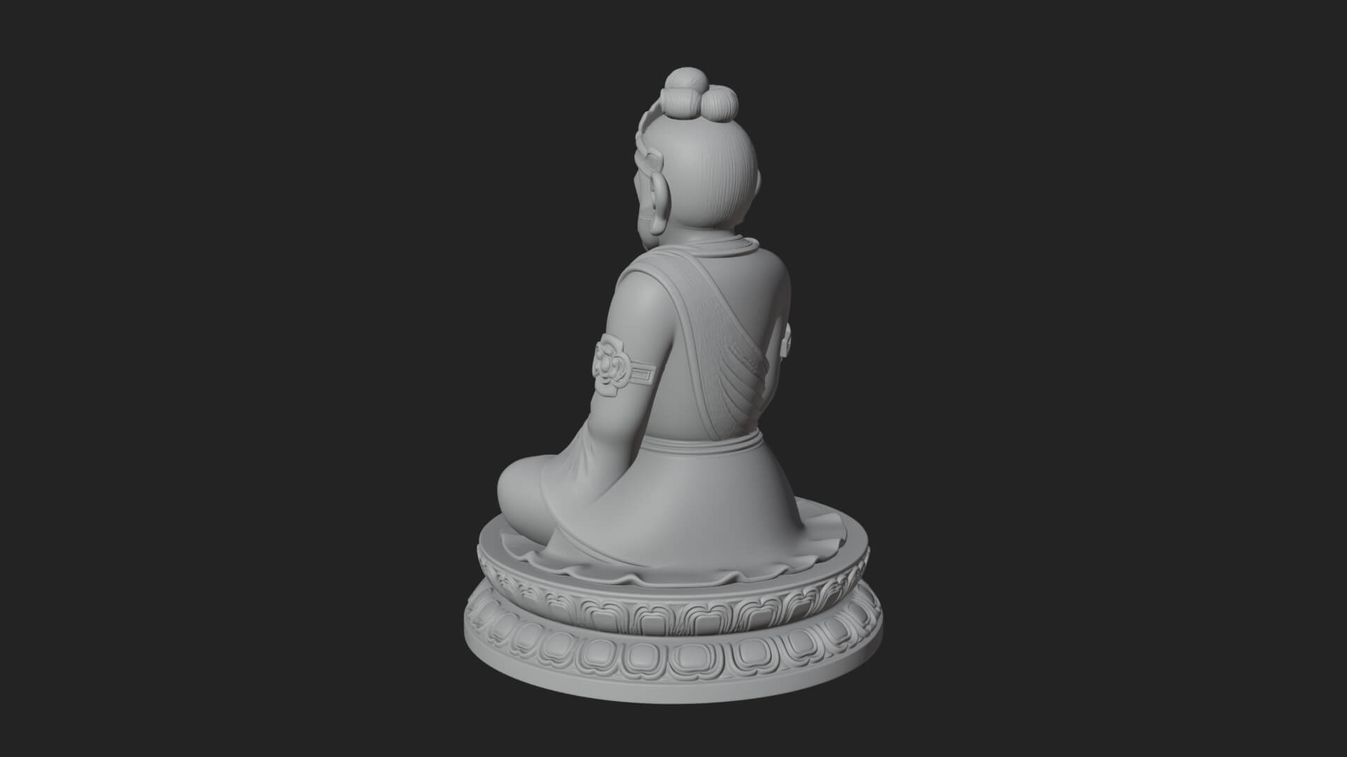 Seated Monkey King Statue Design 4 3D Print Model 3D Model