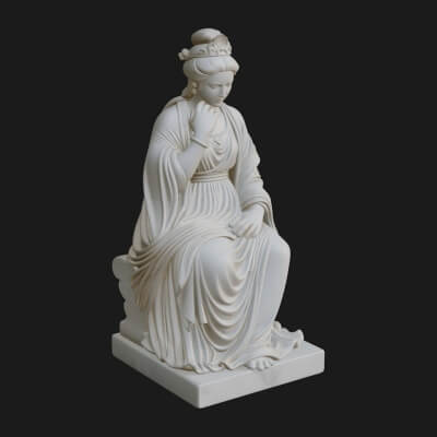 Seated Robed Guanyin Statue Design 2 3D Print Model