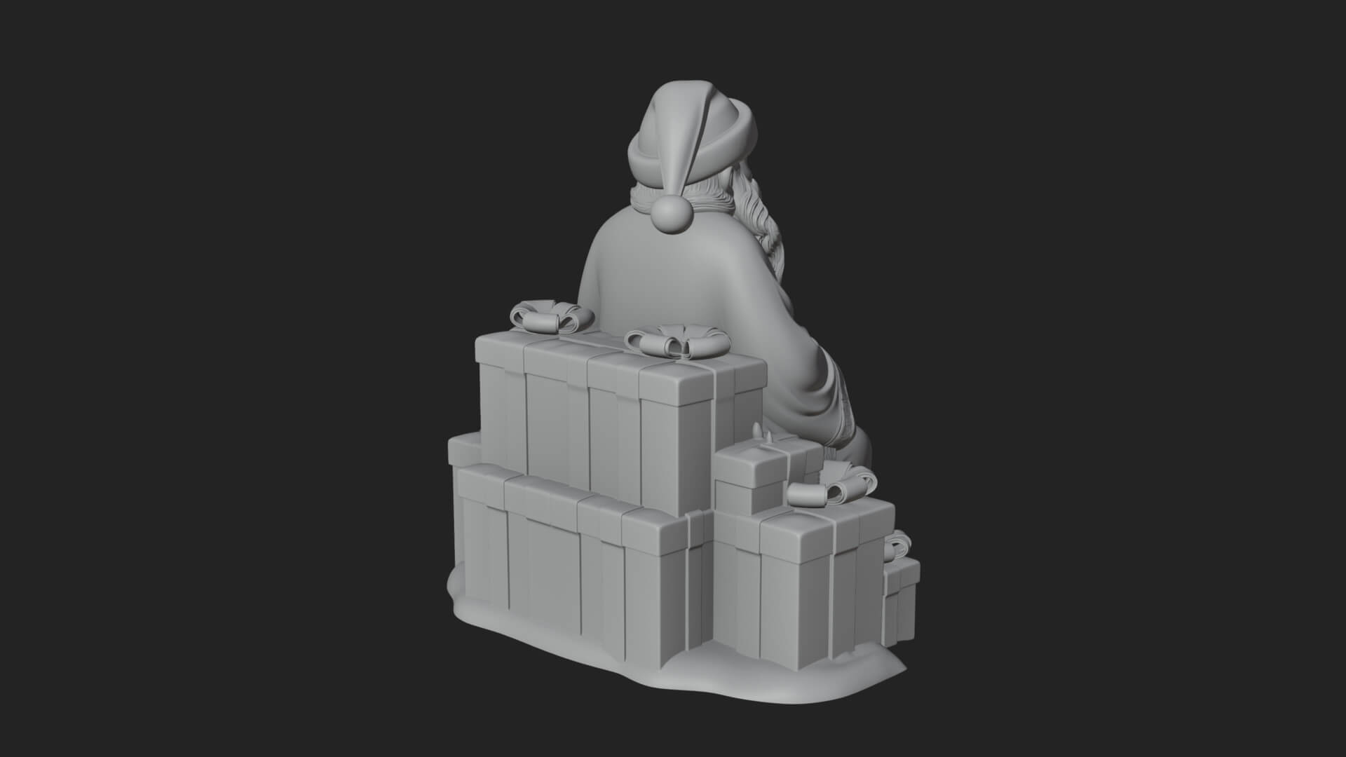 Seated Santa with Gifts Statue Design 1 3D Print Model 3D Model