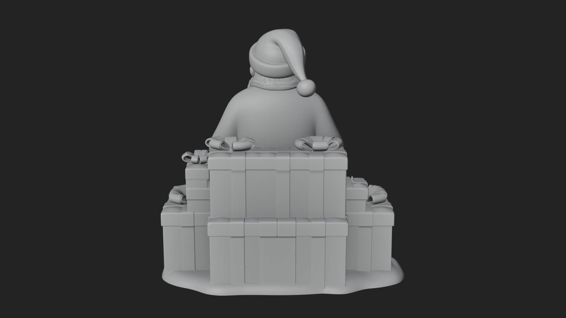 Seated Santa with Gifts Statue Design 1 3D Print Model 3D Model